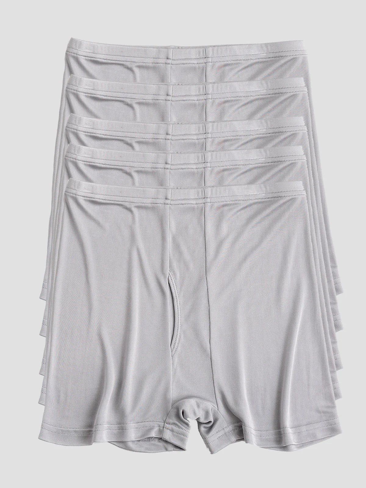 5-Pack Herr Boxerkalsonger i Ren Siden med Gylf - Image 16