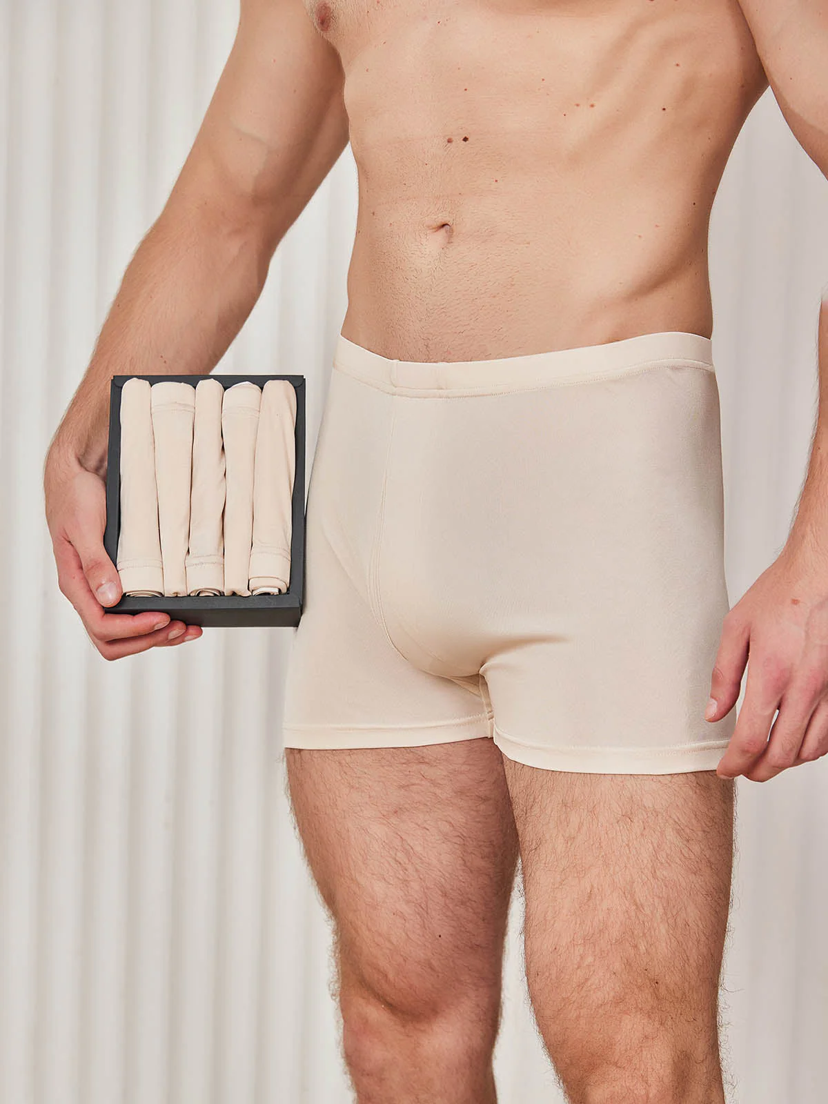5-Pack Herr Boxerkalsonger i Ren Siden med Gylf - Image 7
