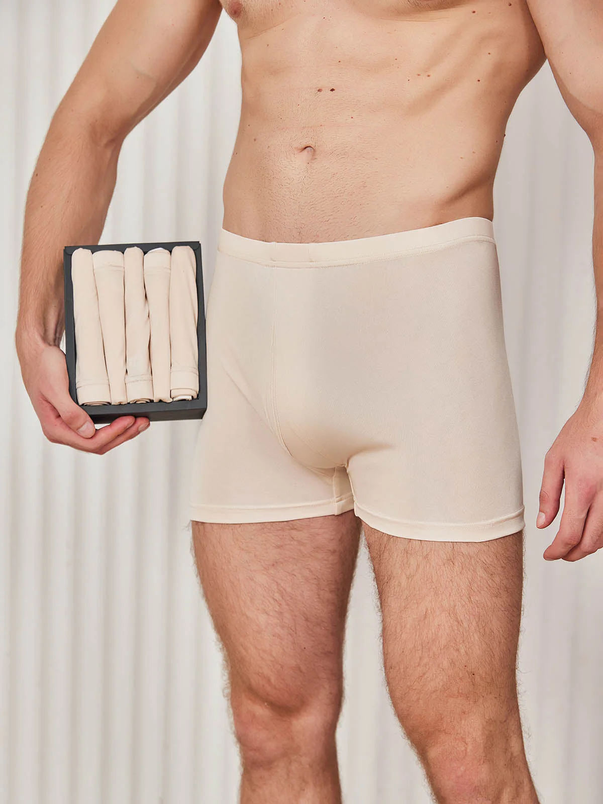 5-Pack Herr Boxerkalsonger i Ren Siden med Gylf - Image 9