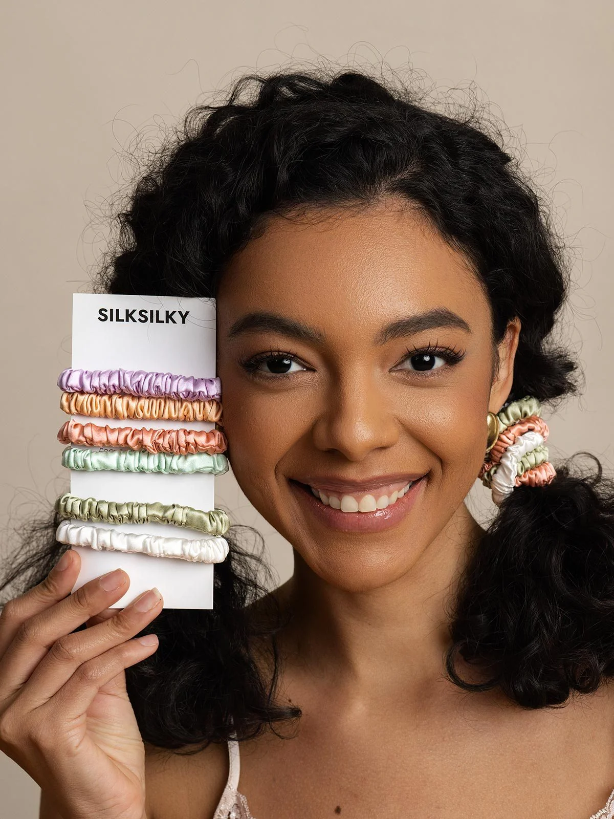 6-Stycken Ren Silke Scrunchies – Regular – 1 cm - Image 11