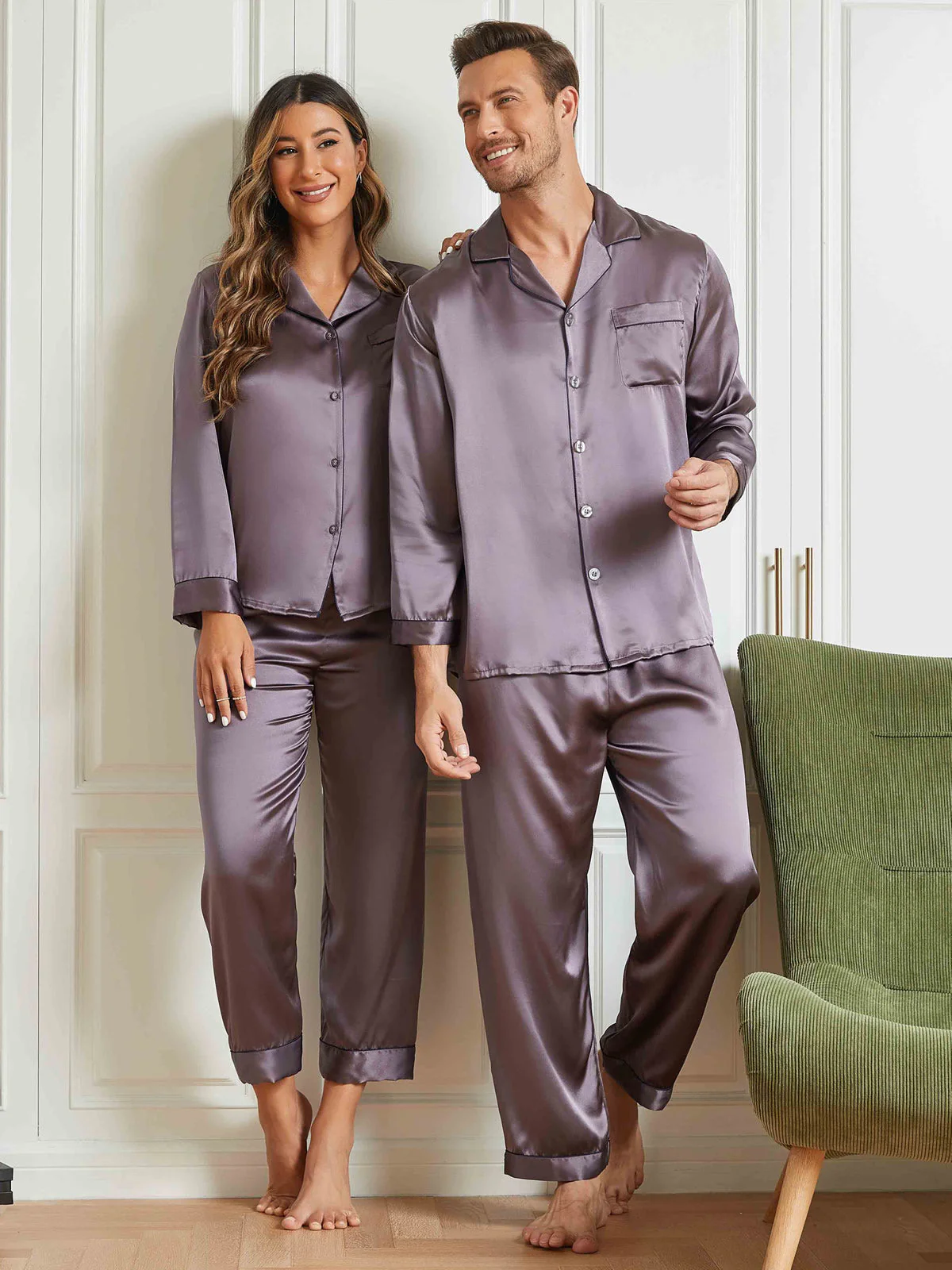 Rent silke Pyjamas för Par totalt 4st - Image 15