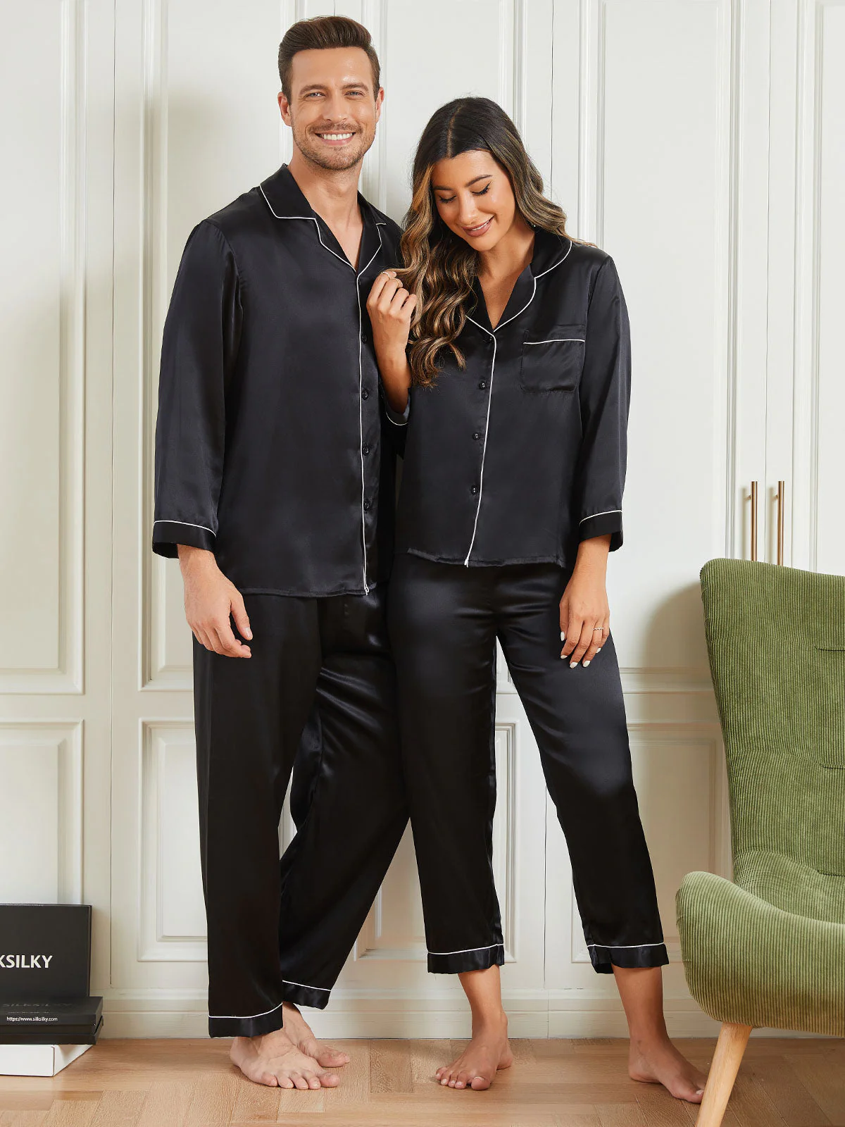 Rent silke Pyjamas för Par totalt 4st - Image 8