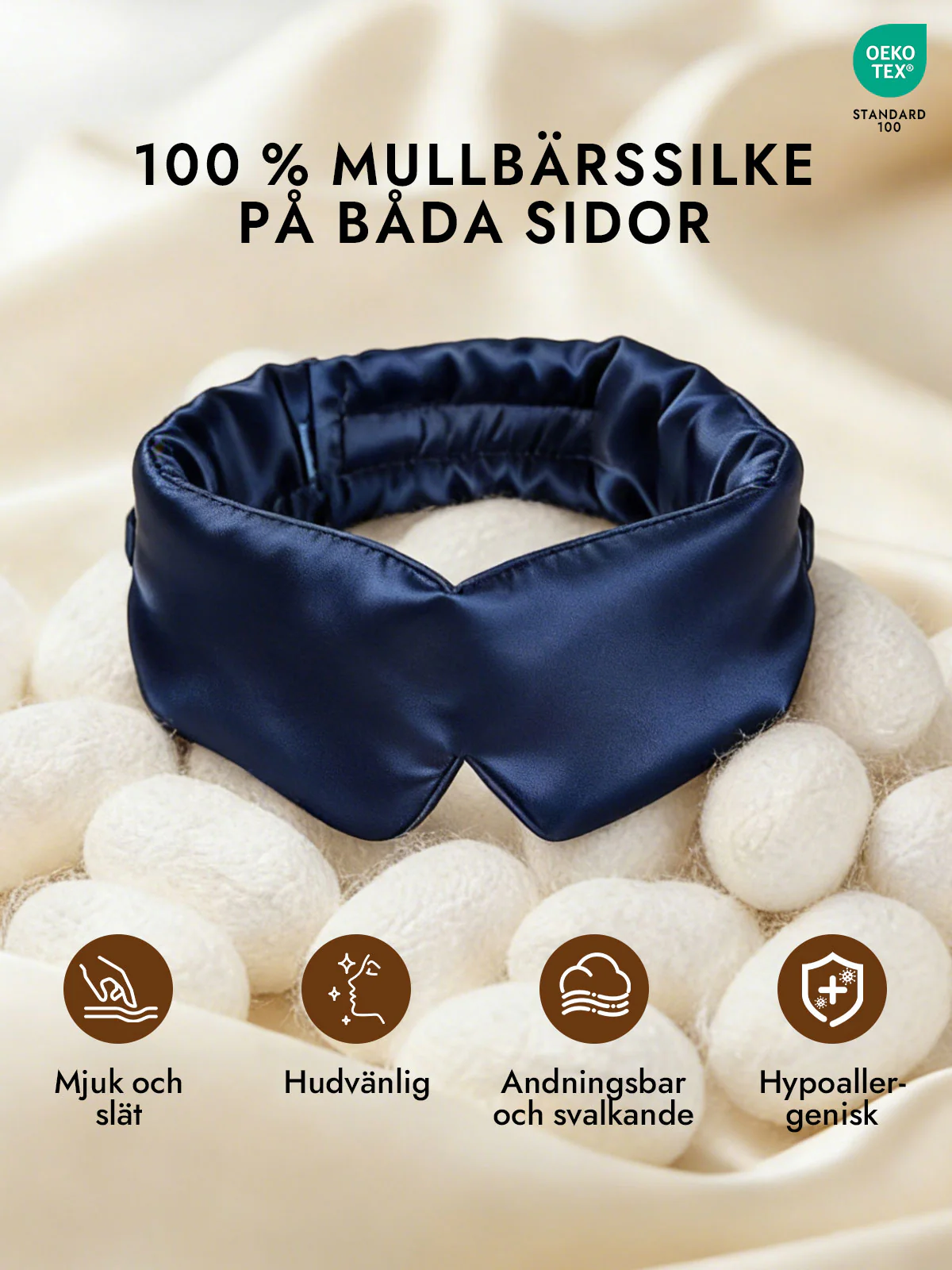 Elegant En Bit Silke Sömn Ögonmask - Image 14
