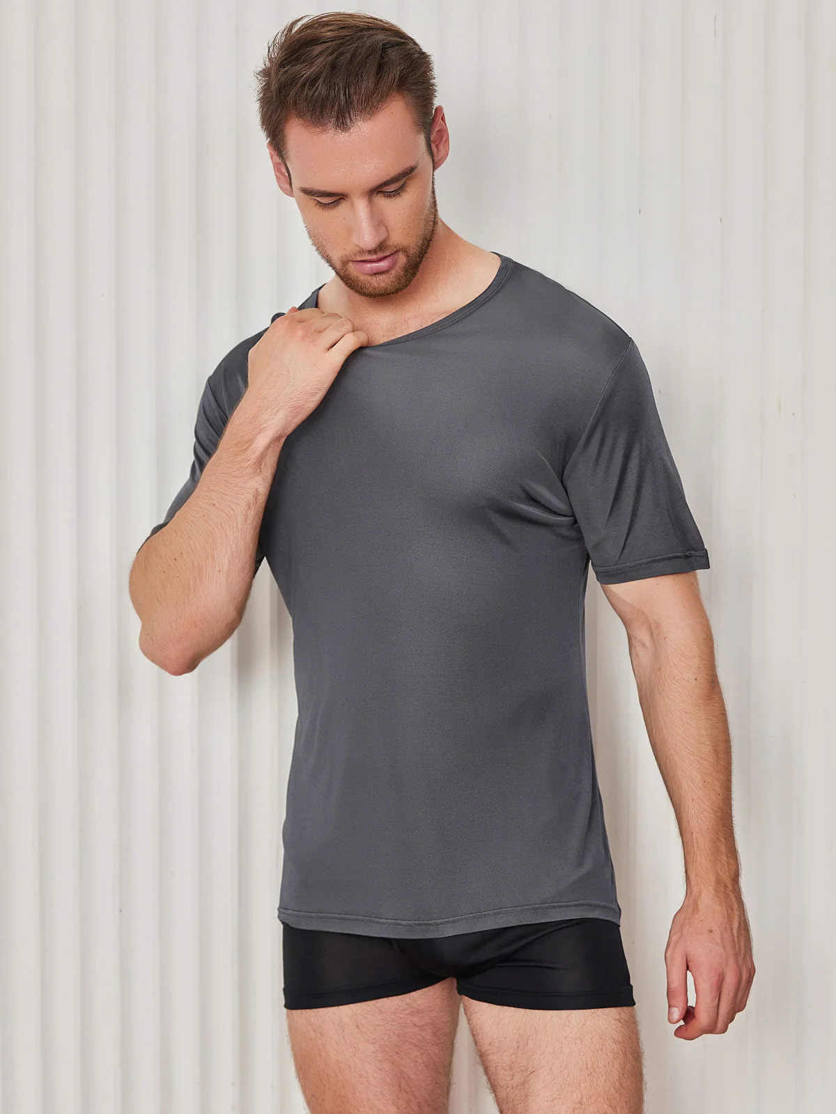Herr Crew Neck Ren Siden T-Shirt - Image 27