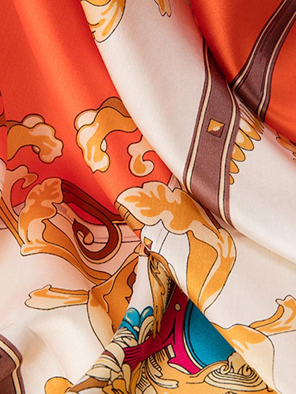 Orange Harmoni Sidenfyrkantig Halsduk 110 - Image 2