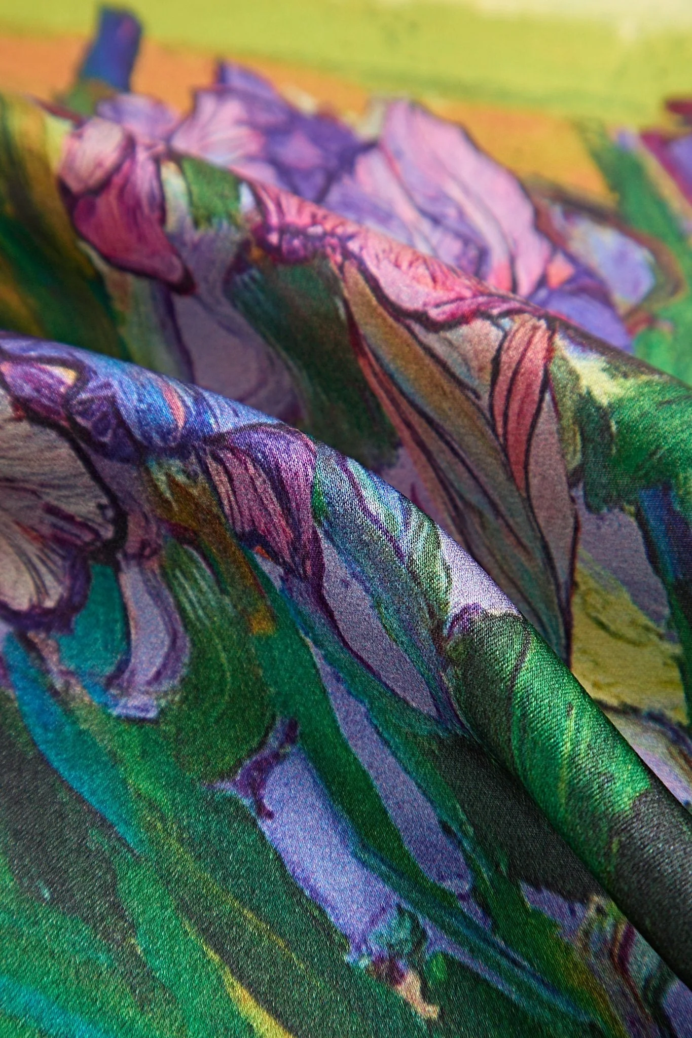 Pure Silk Blommig Oljemålning Fyrkantig Sjal - Storlek 53x53cm - Image 5