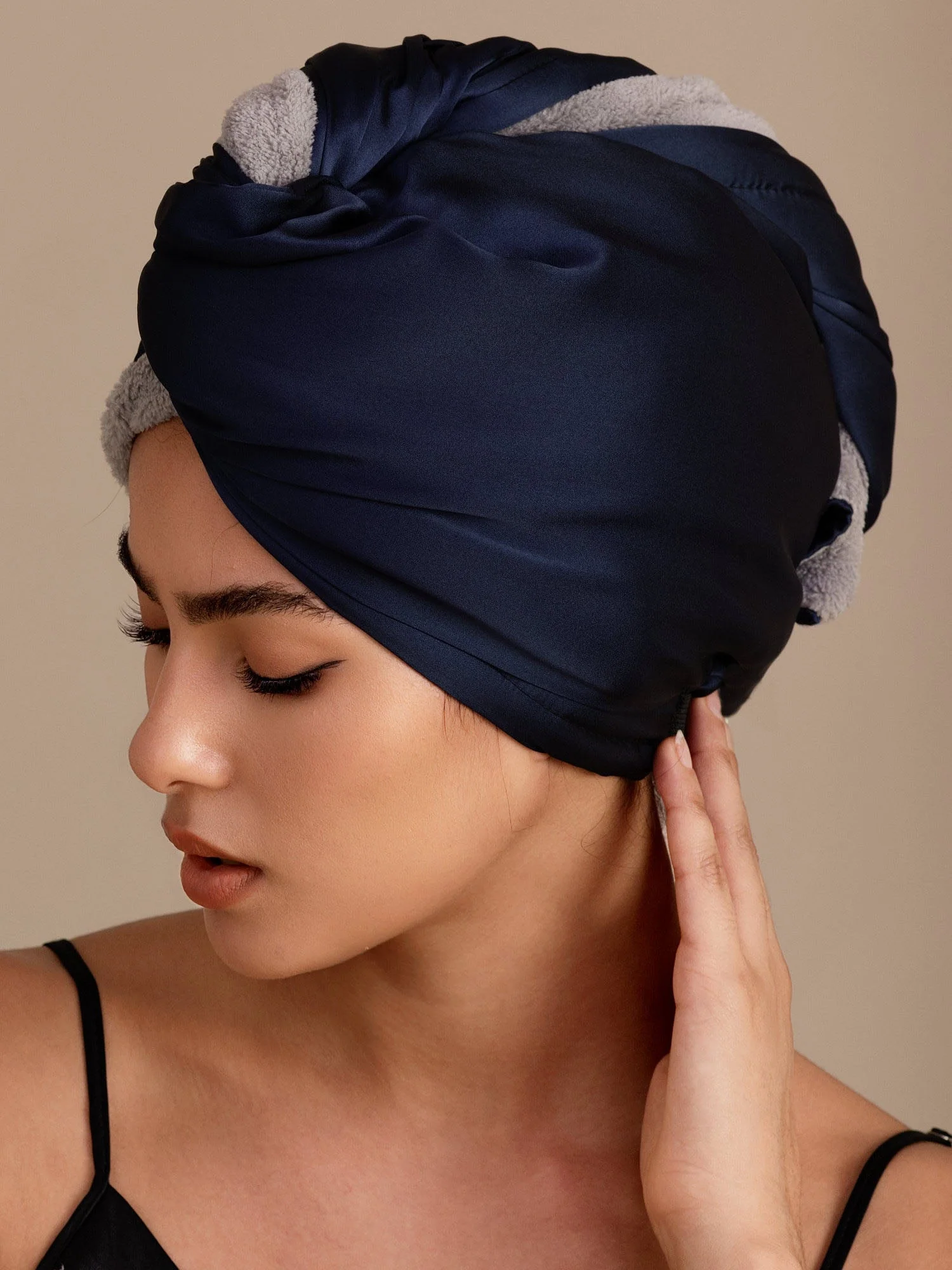 100% Mullbärssiden Dubbelsidig Hårturban – Snabbtorkande, Frissfri & Skonsam mot Håret - Image 6