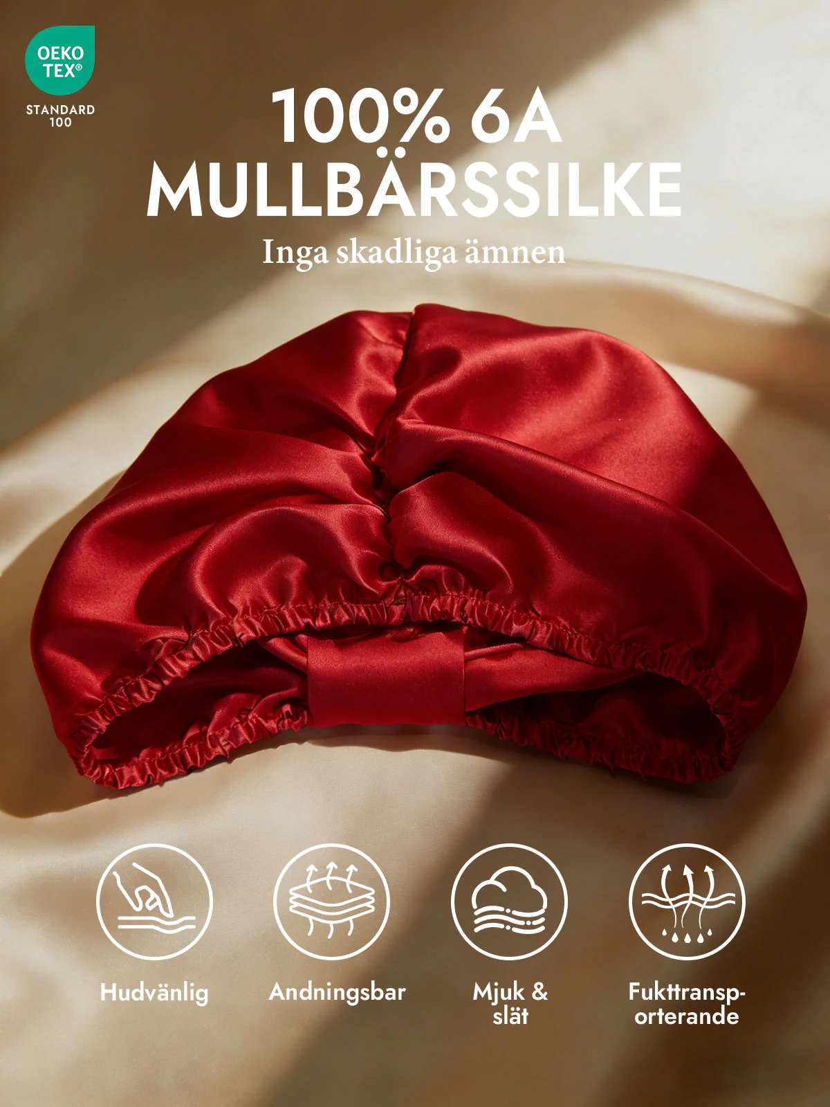 Ren Silke Natt Turban Sovmössa - Image 20