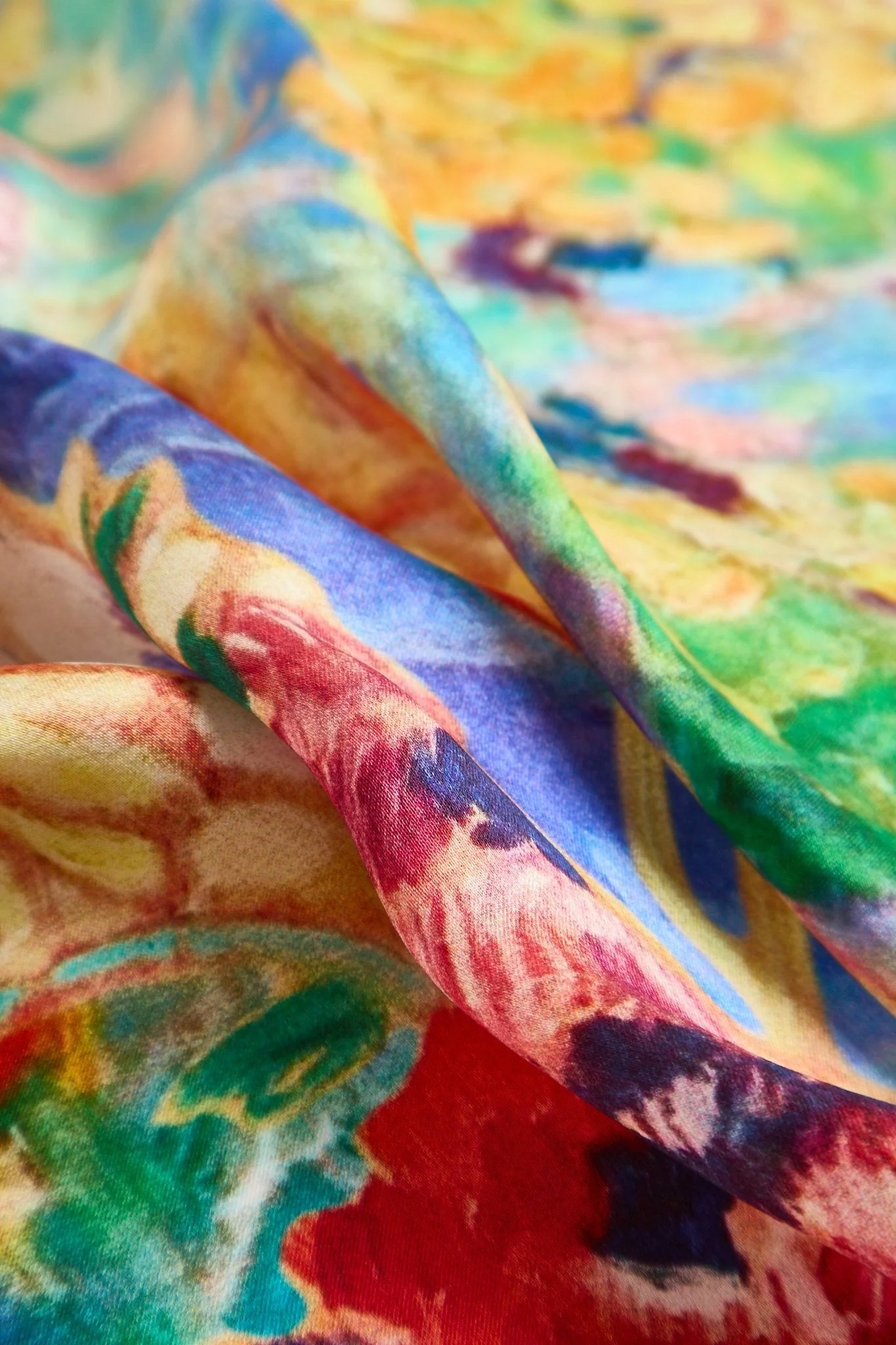 Pure Silk Oljemålning Fyrkantig Sjal - Storlek 53x53cm - Image 4