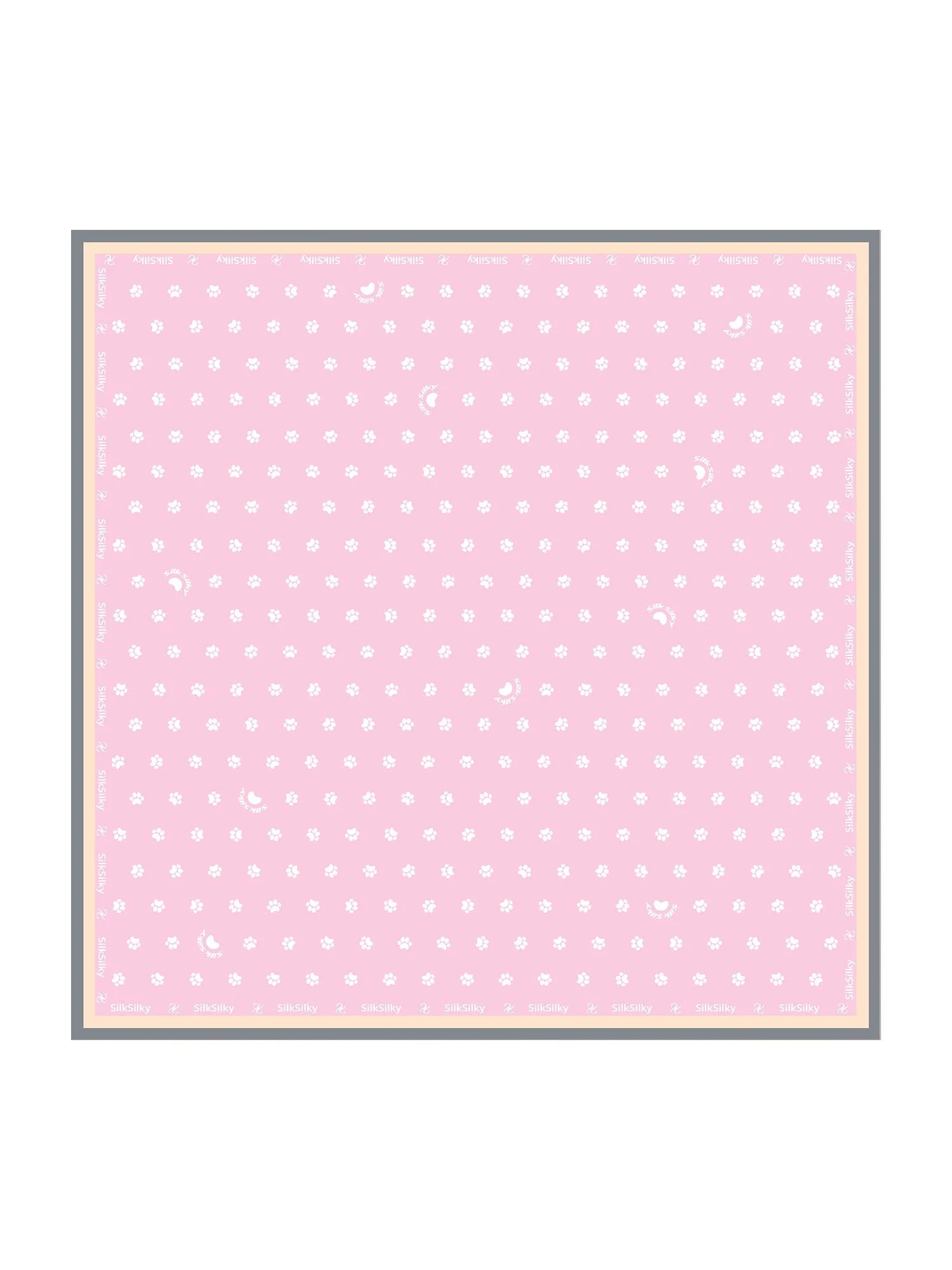 Ren Siden Tofsavtryck Fyrkantig Scarf - Storlek 90x90cm - Image 13