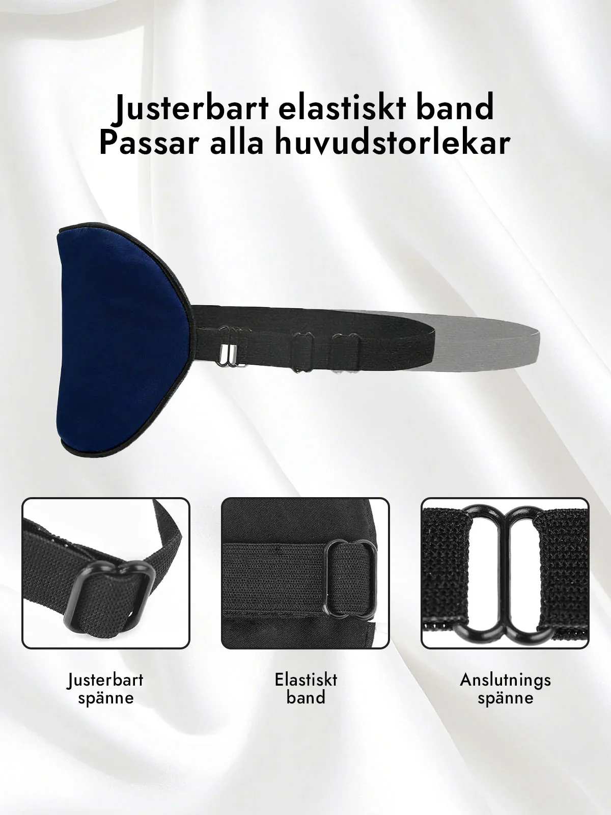 Rent Silke Elastiskt Band Sova Ögonmask - Image 10