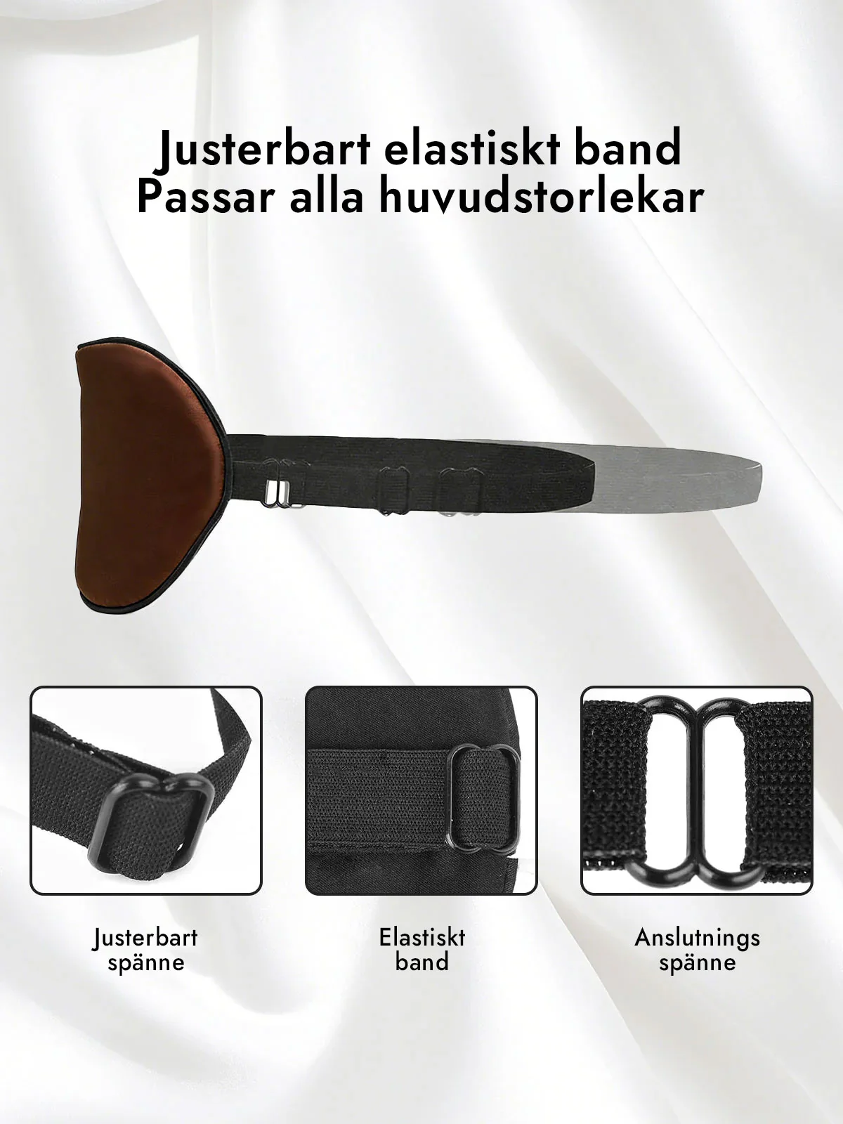 Rent Silke Elastiskt Band Sova Ögonmask - Image 22