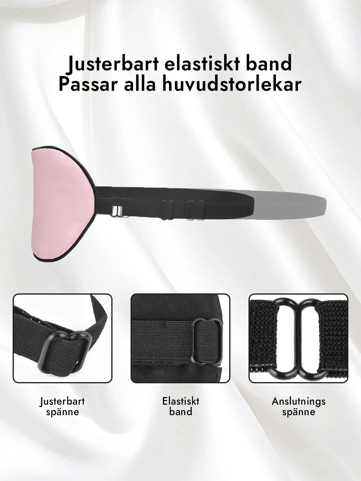 Rent Silke Elastiskt Band Sova Ögonmask - Image 34