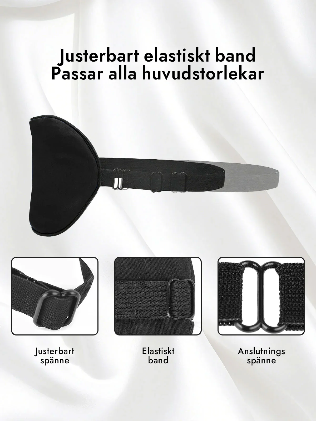 Rent Silke Elastiskt Band Sova Ögonmask - Image 4