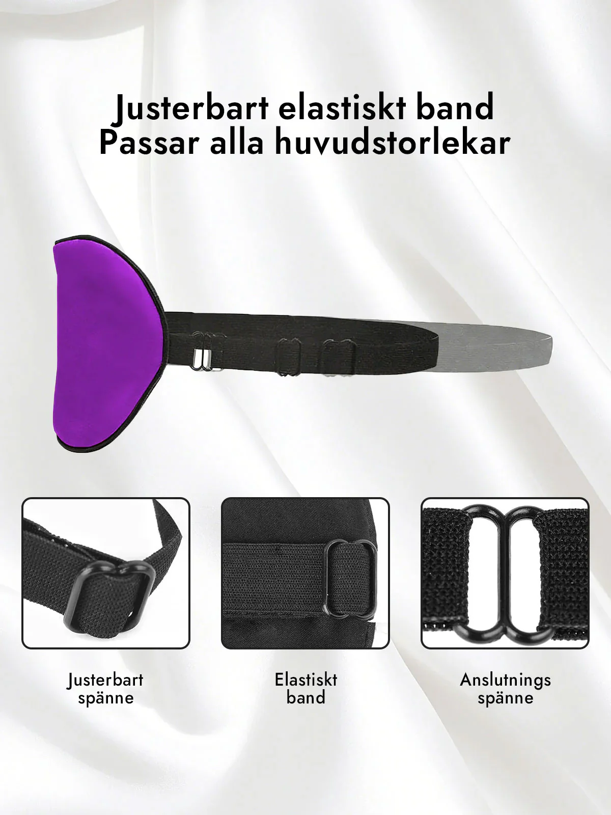 Rent Silke Elastiskt Band Sova Ögonmask - Image 40