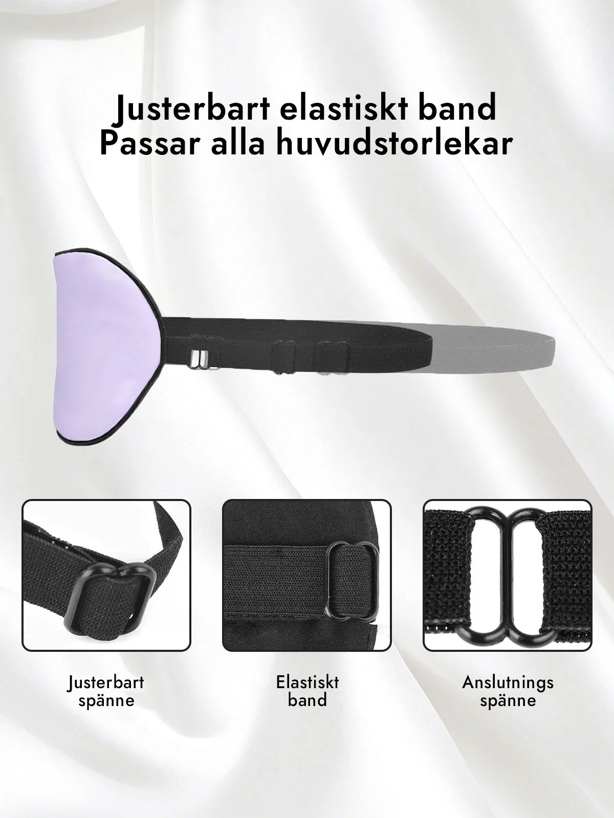 Rent Silke Elastiskt Band Sova Ögonmask - Image 46