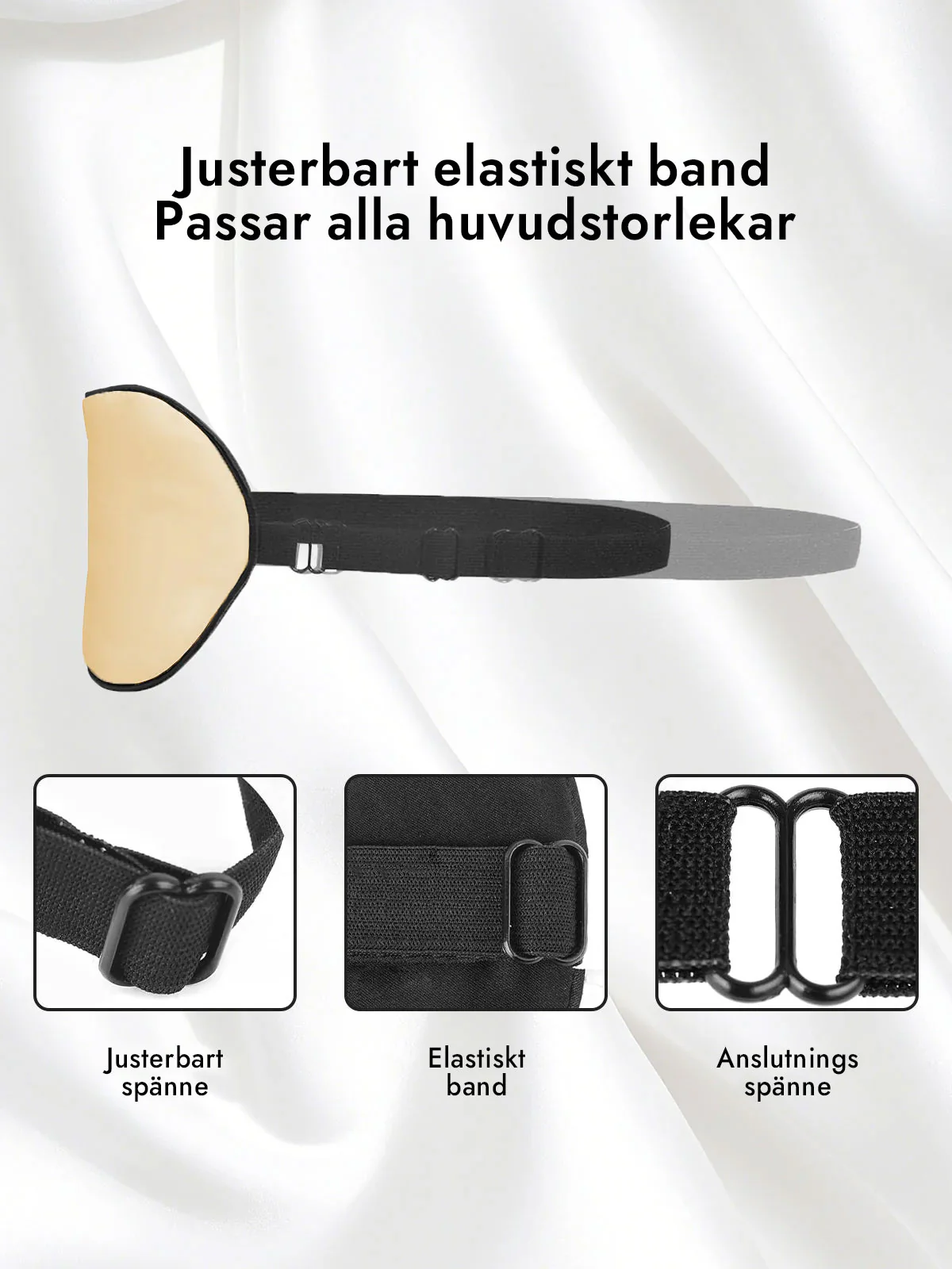 Rent Silke Elastiskt Band Sova Ögonmask - Image 52