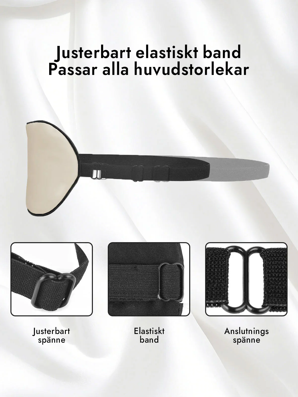 Rent Silke Elastiskt Band Sova Ögonmask - Image 64