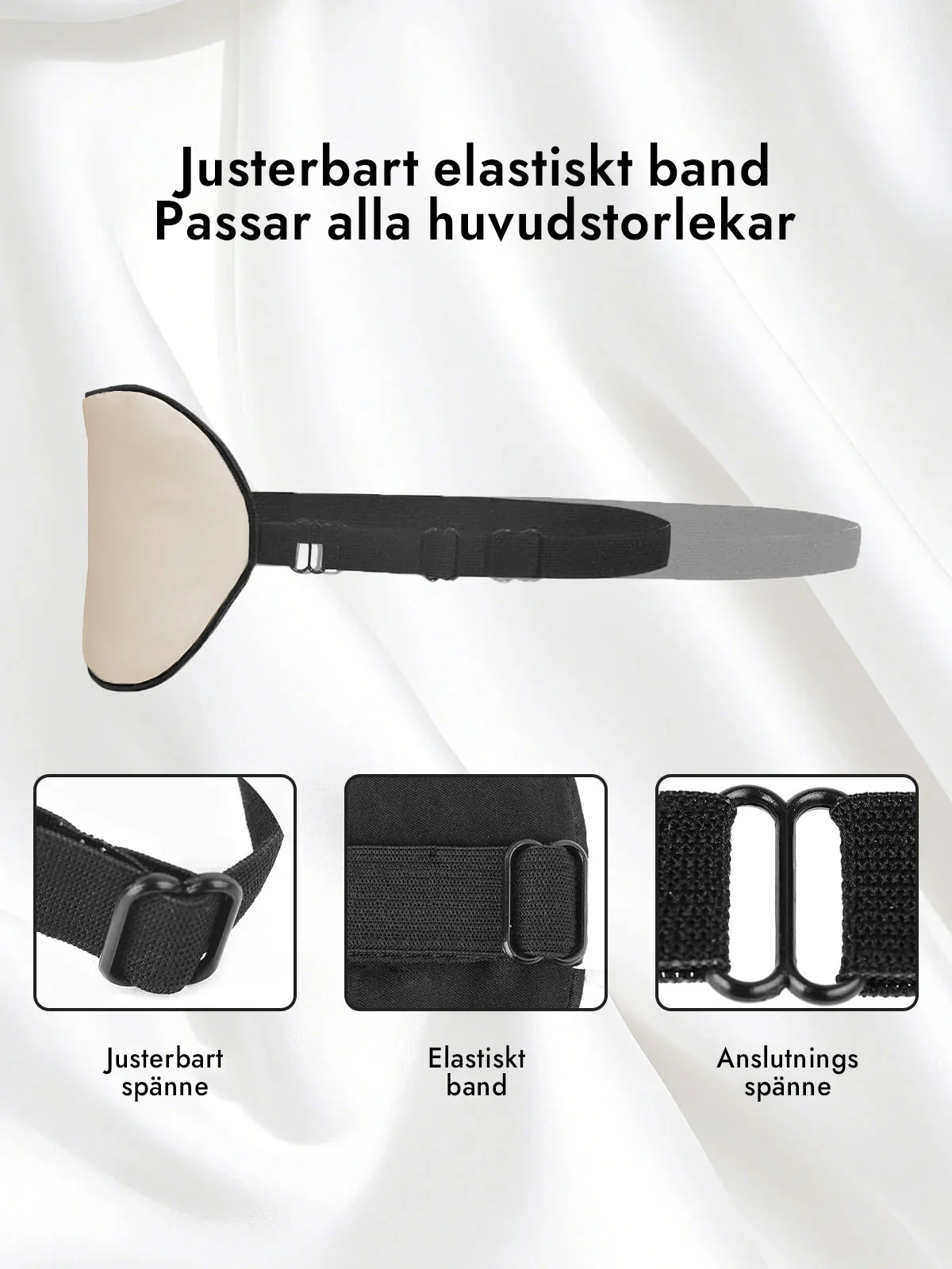Rent Silke Elastiskt Band Sova Ögonmask - Image 70
