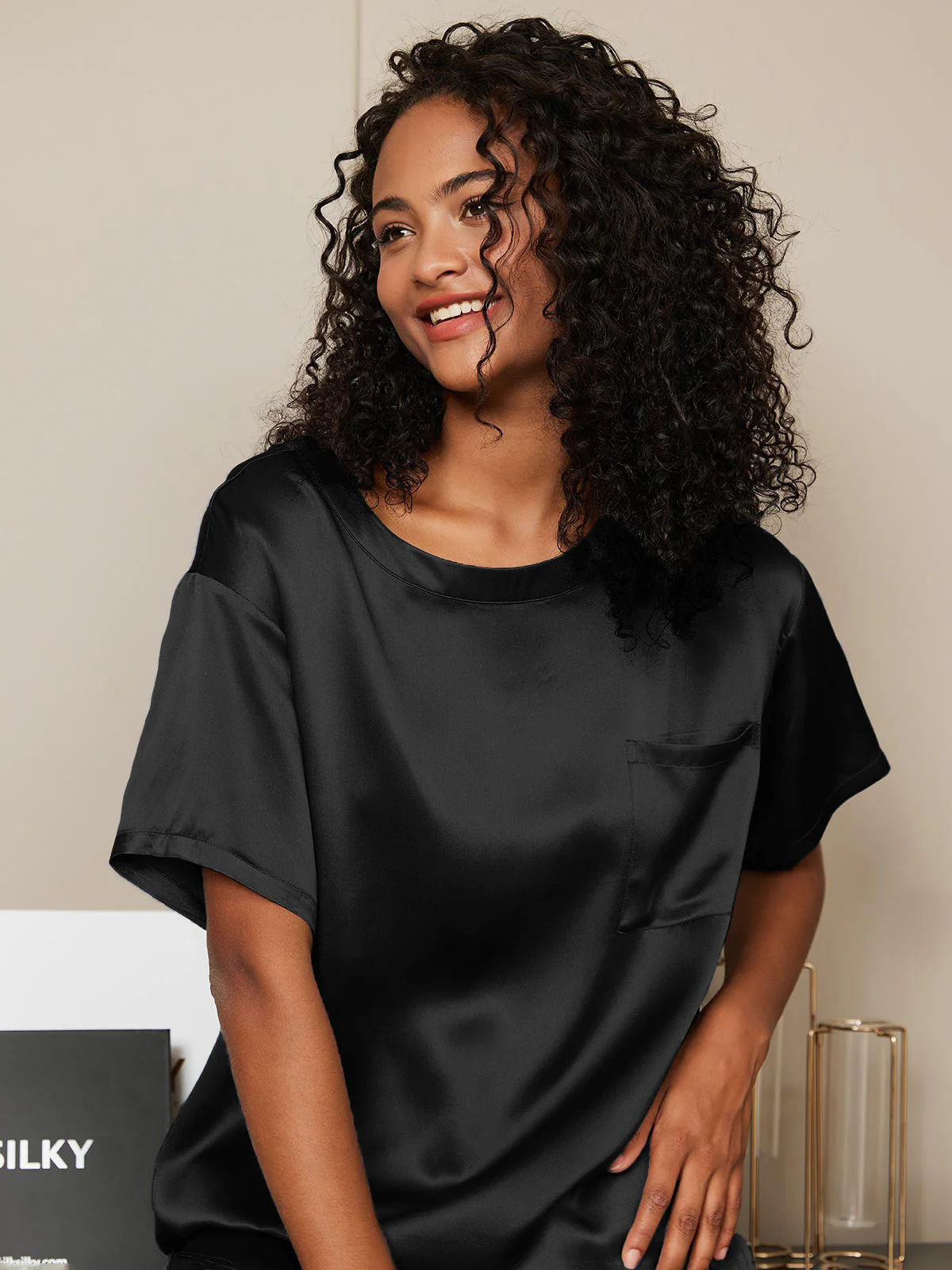 Ren Silke Kortärmad Pyjamas - Image 23
