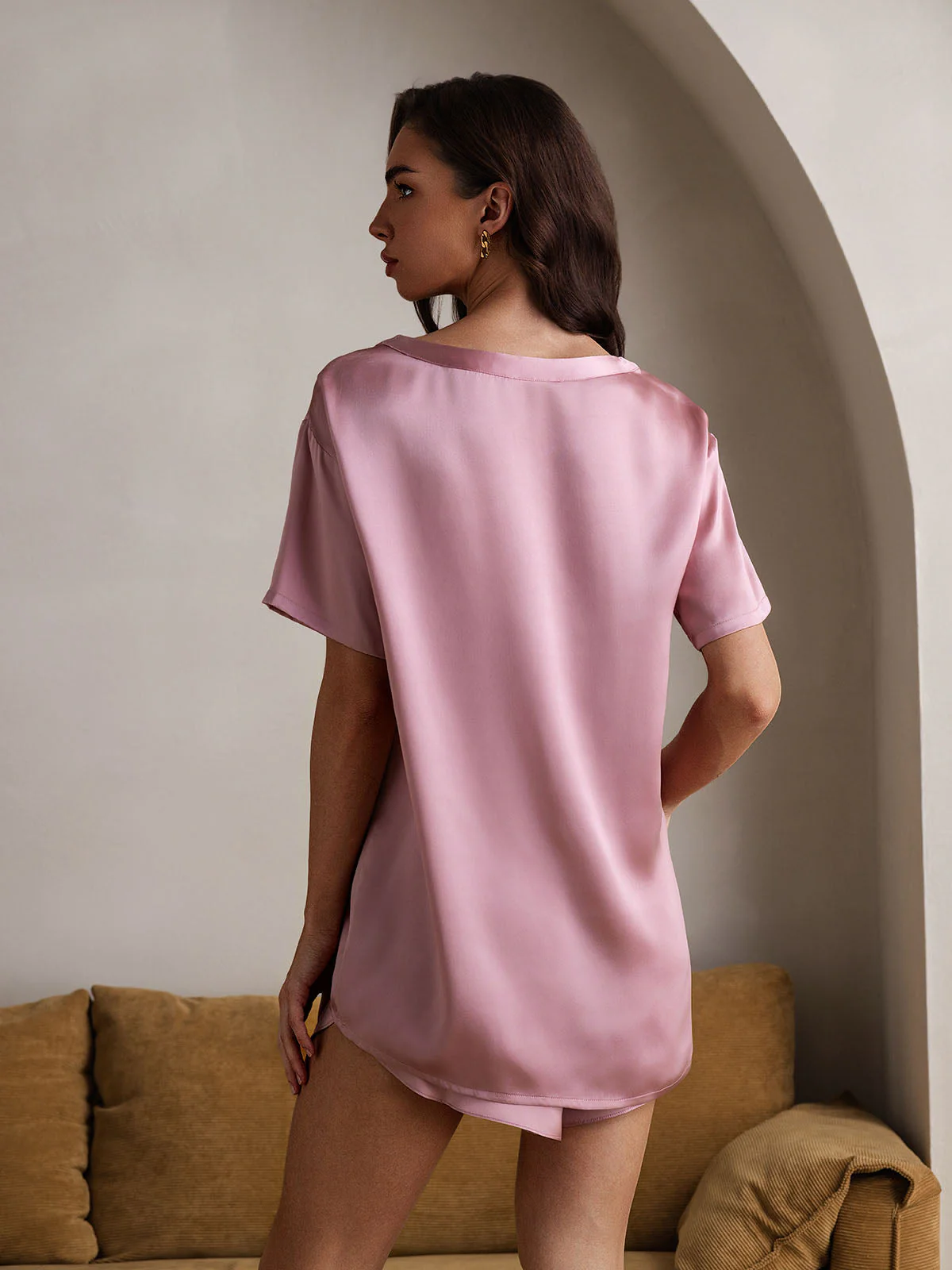 Ren Silke Kortärmad Pyjamas - Image 28