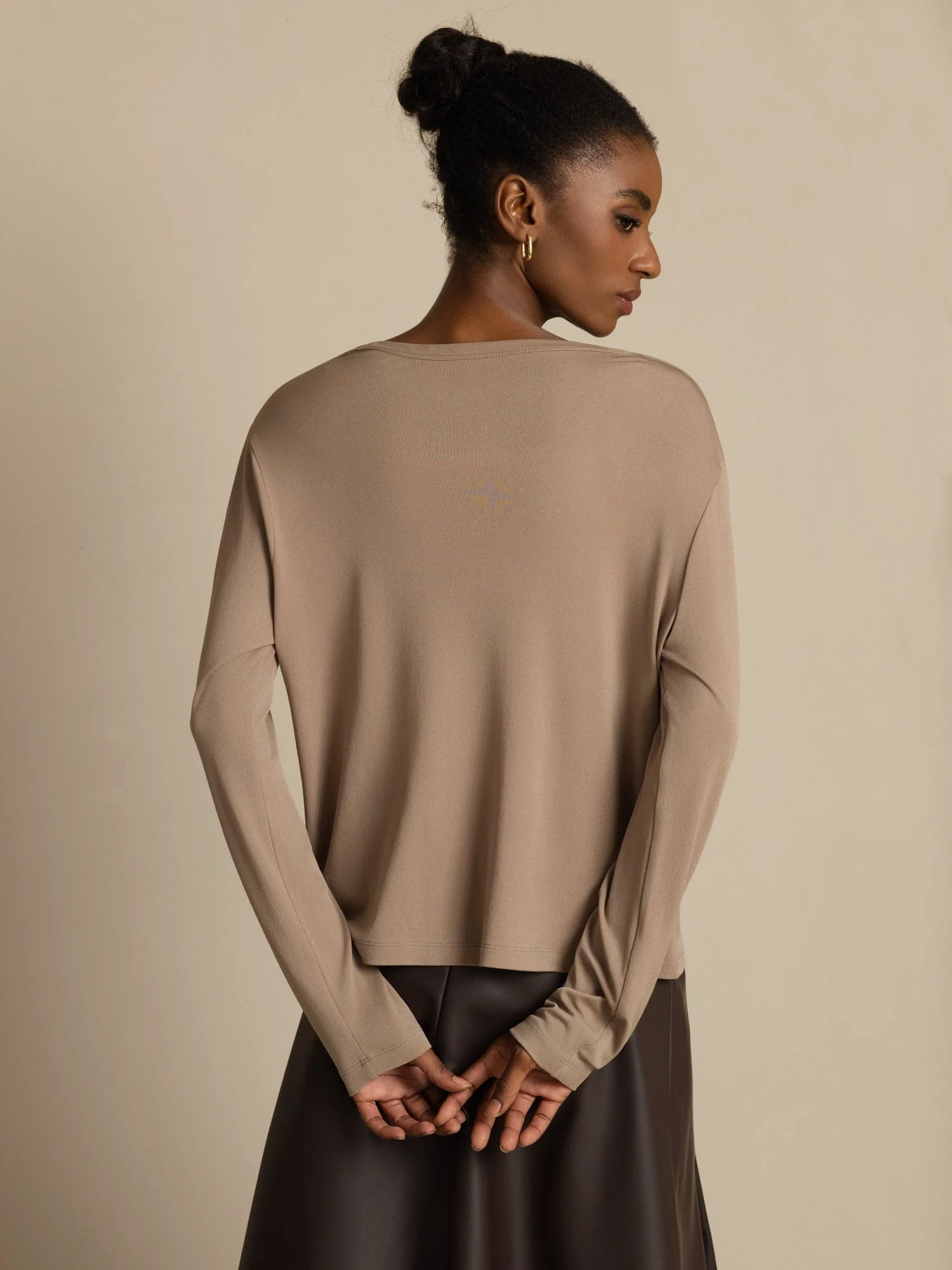 Pure Silk Dam V-Hals Långärmad Basic Kofta - Image 17