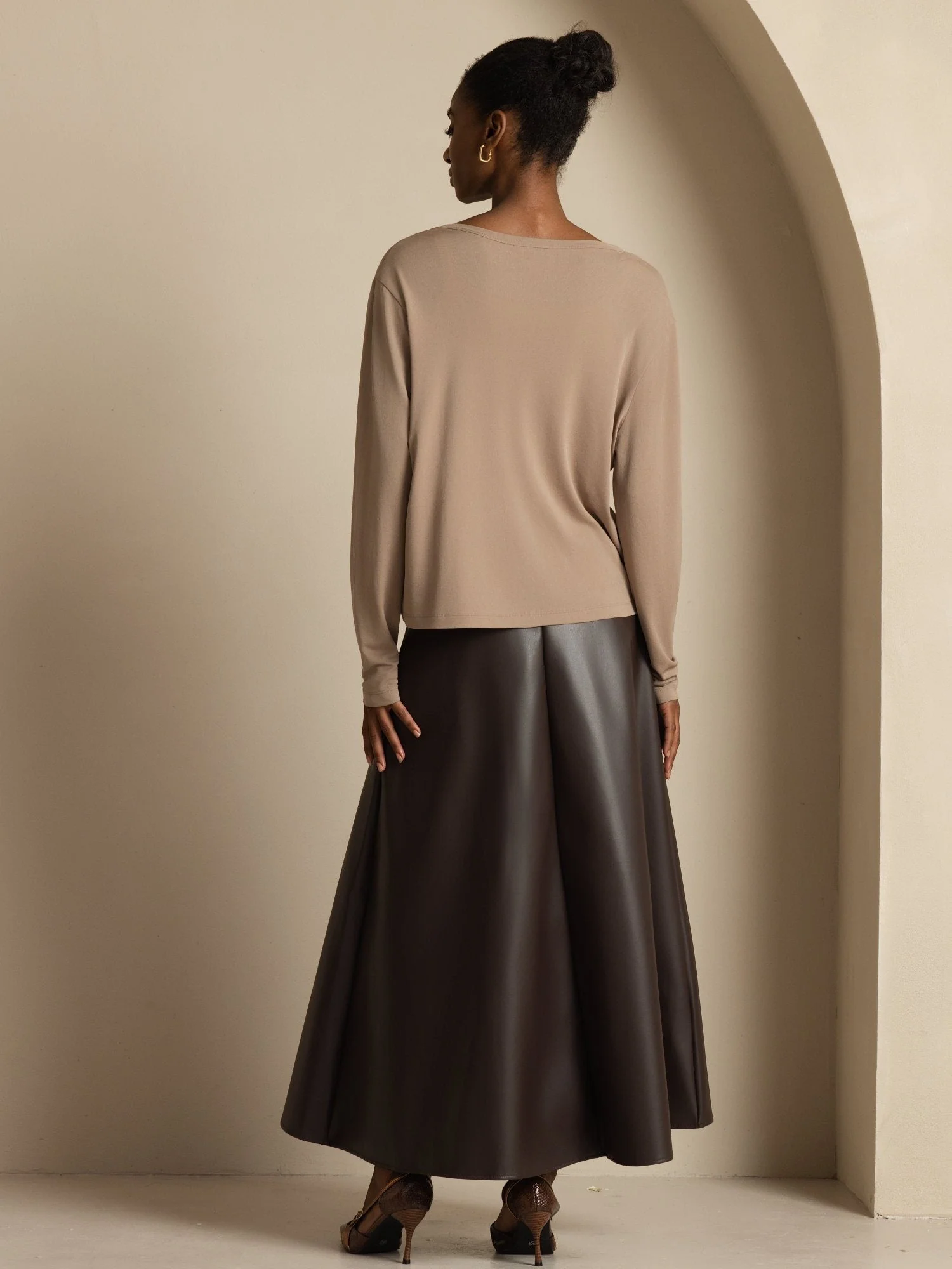 Pure Silk Dam V-Hals Långärmad Basic Kofta - Image 22