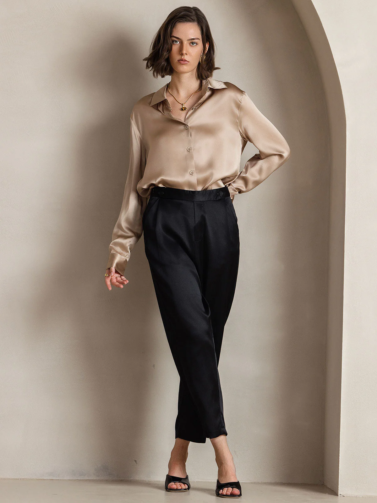 Silke Basic Military Lapel Skjorta - Image 14