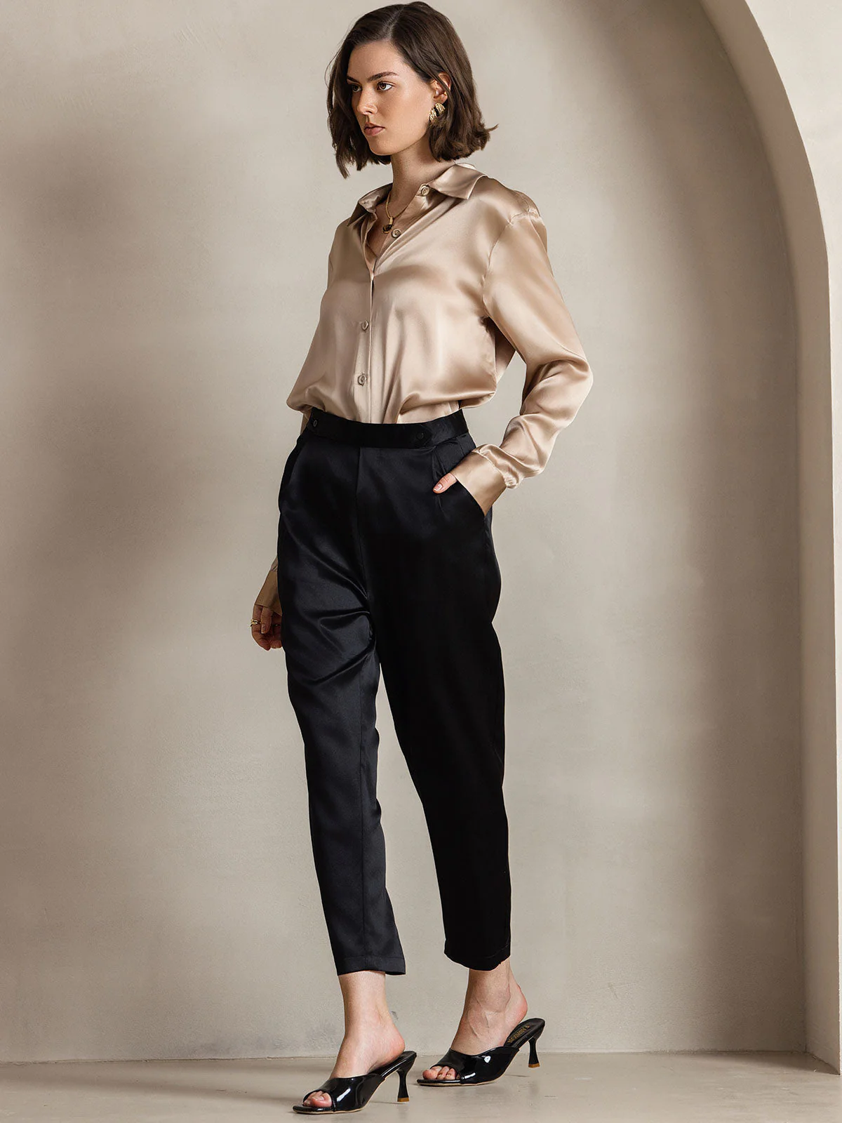 Silke Basic Military Lapel Skjorta - Image 16