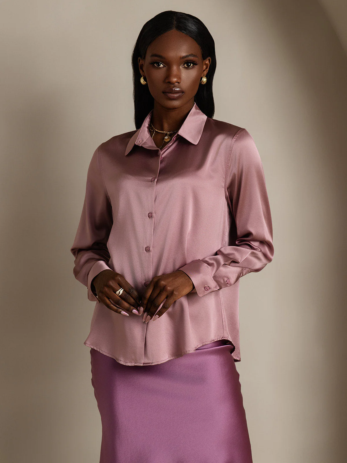 Silke Basic Military Lapel Skjorta - Image 60