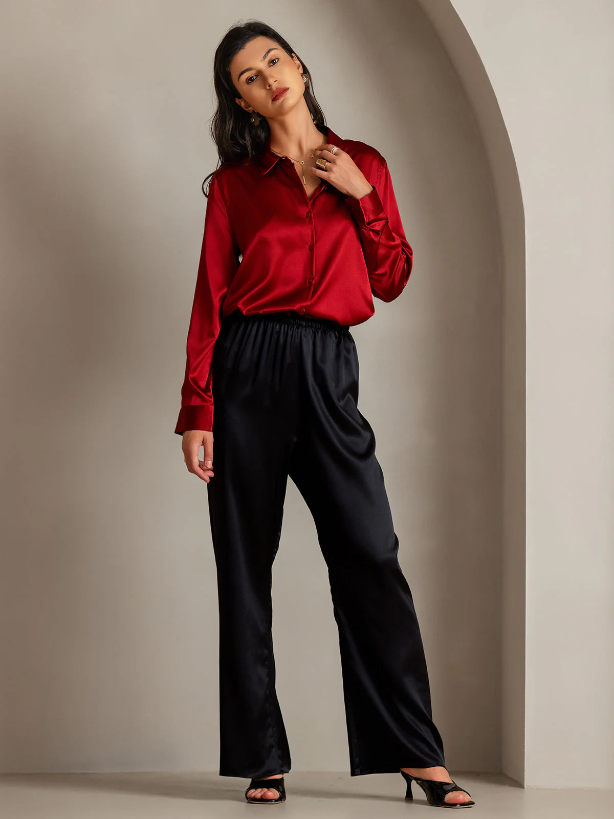 Silke Basic Military Lapel Skjorta - Image 70