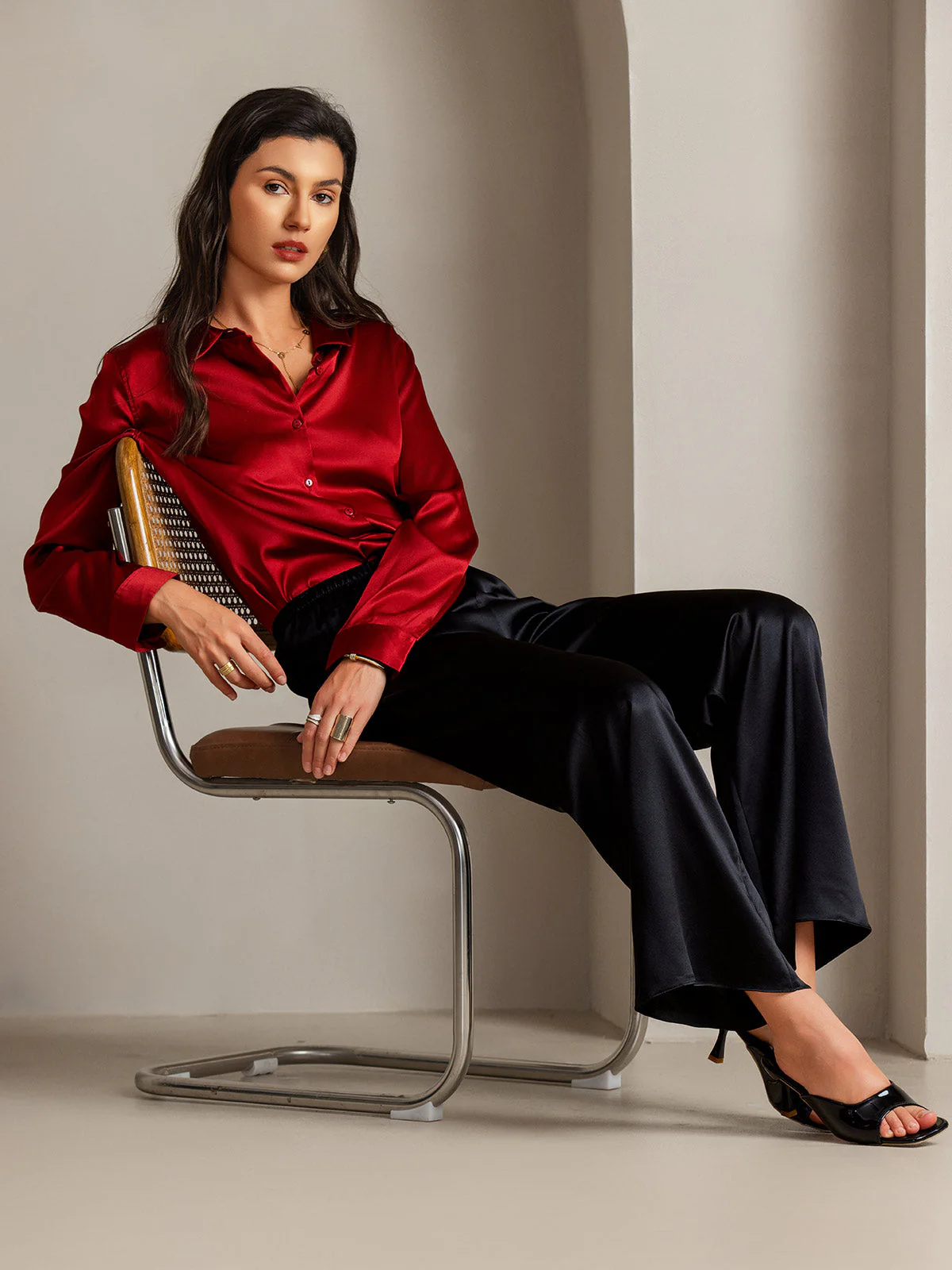 Silke Basic Military Lapel Skjorta - Image 71