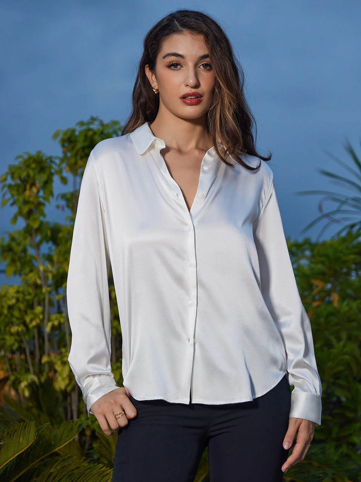 Silke Basic Military Lapel Skjorta - Image 19