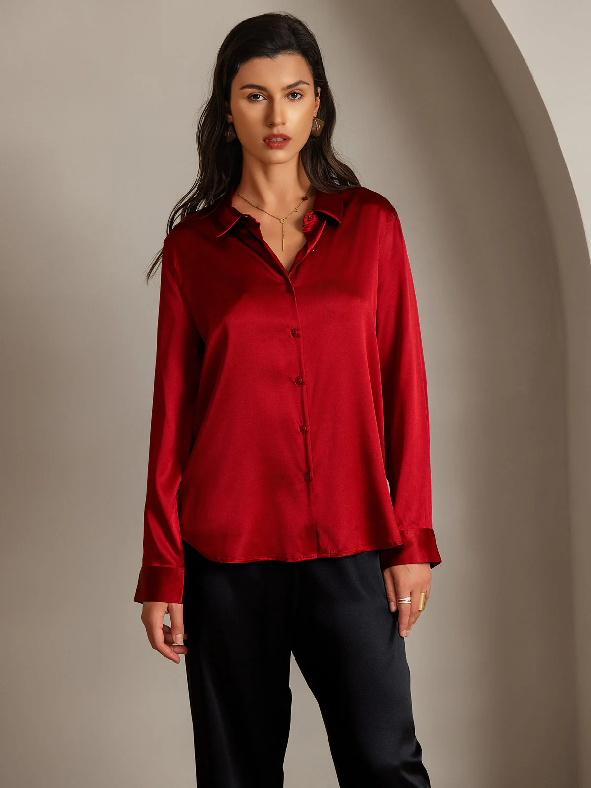 Silke Basic Military Lapel Skjorta - Image 22