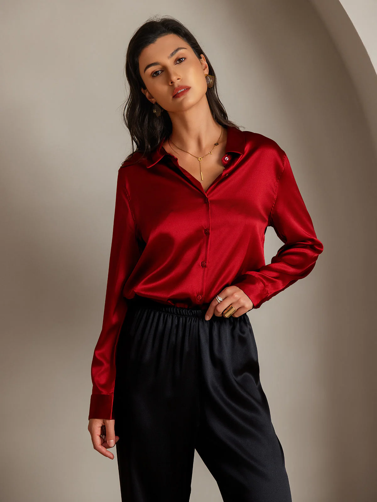 Silke Basic Military Lapel Skjorta - Image 23