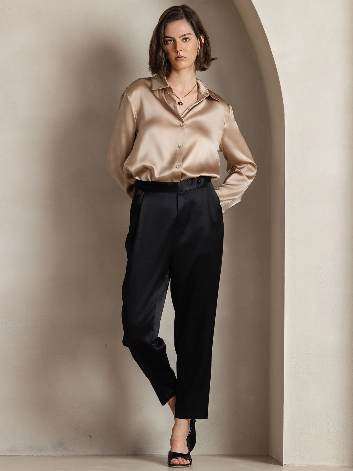 Silke Basic Military Lapel Skjorta - Image 36