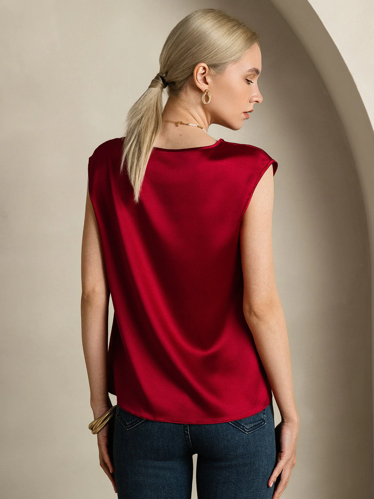 19Momme Silke Kappärmad Blus - Image 32