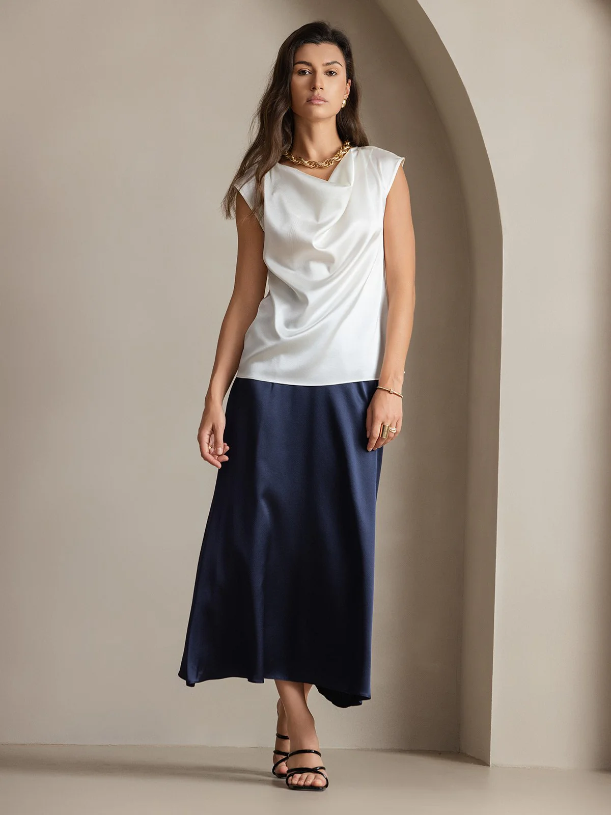 19Momme Silke Kappärmad Krage Tanktop/Blus - Image 20