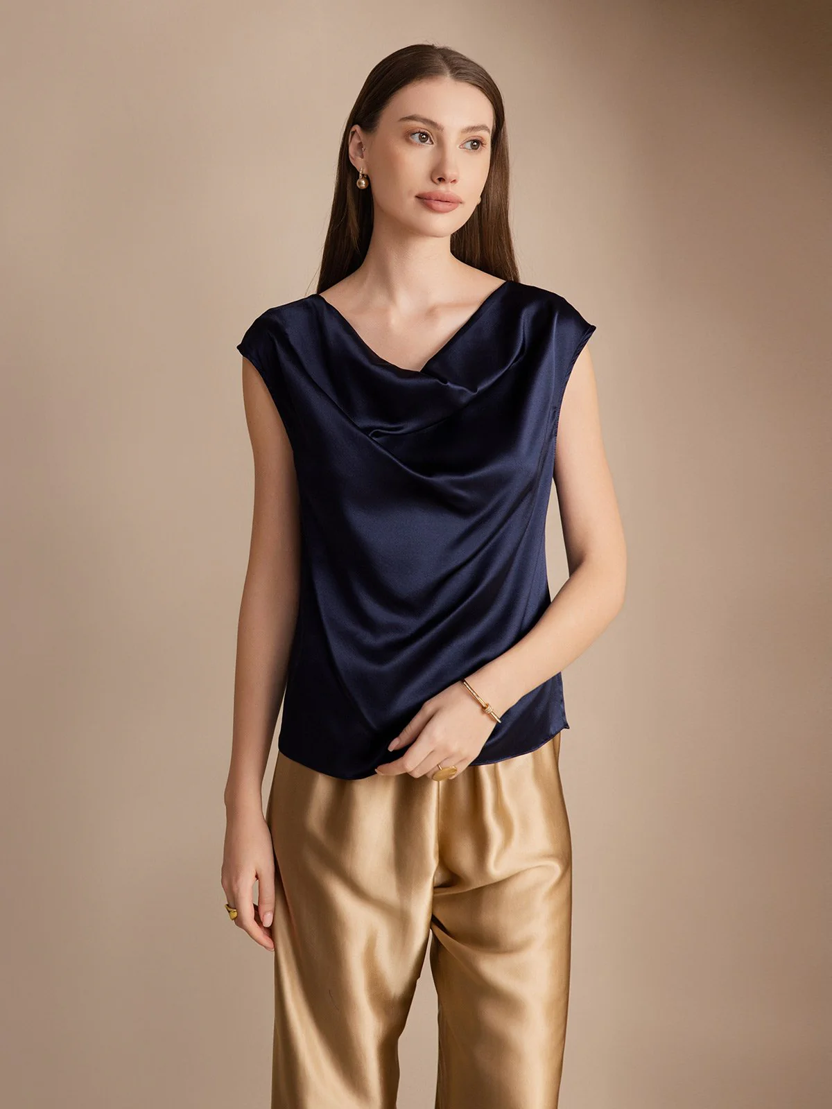 19Momme Silke Kappärmad Krage Tanktop/Blus - Image 22