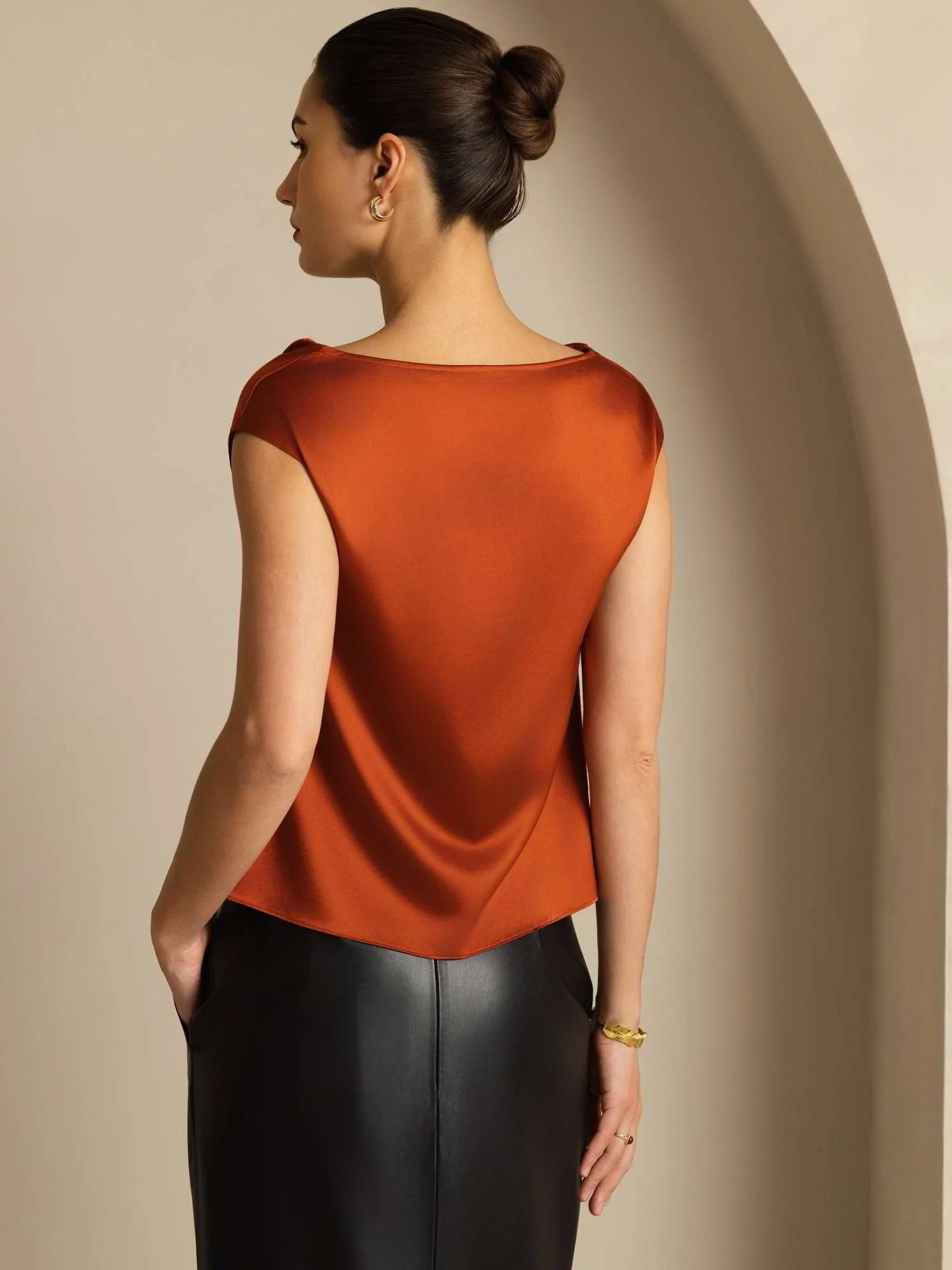 19Momme Silke Kappärmad Krage Tanktop/Blus - Image 37