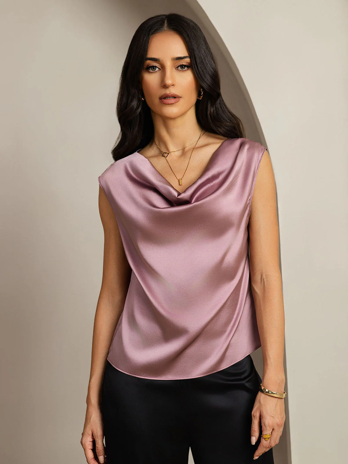 19Momme Silke Kappärmad Krage Tanktop/Blus - Image 4