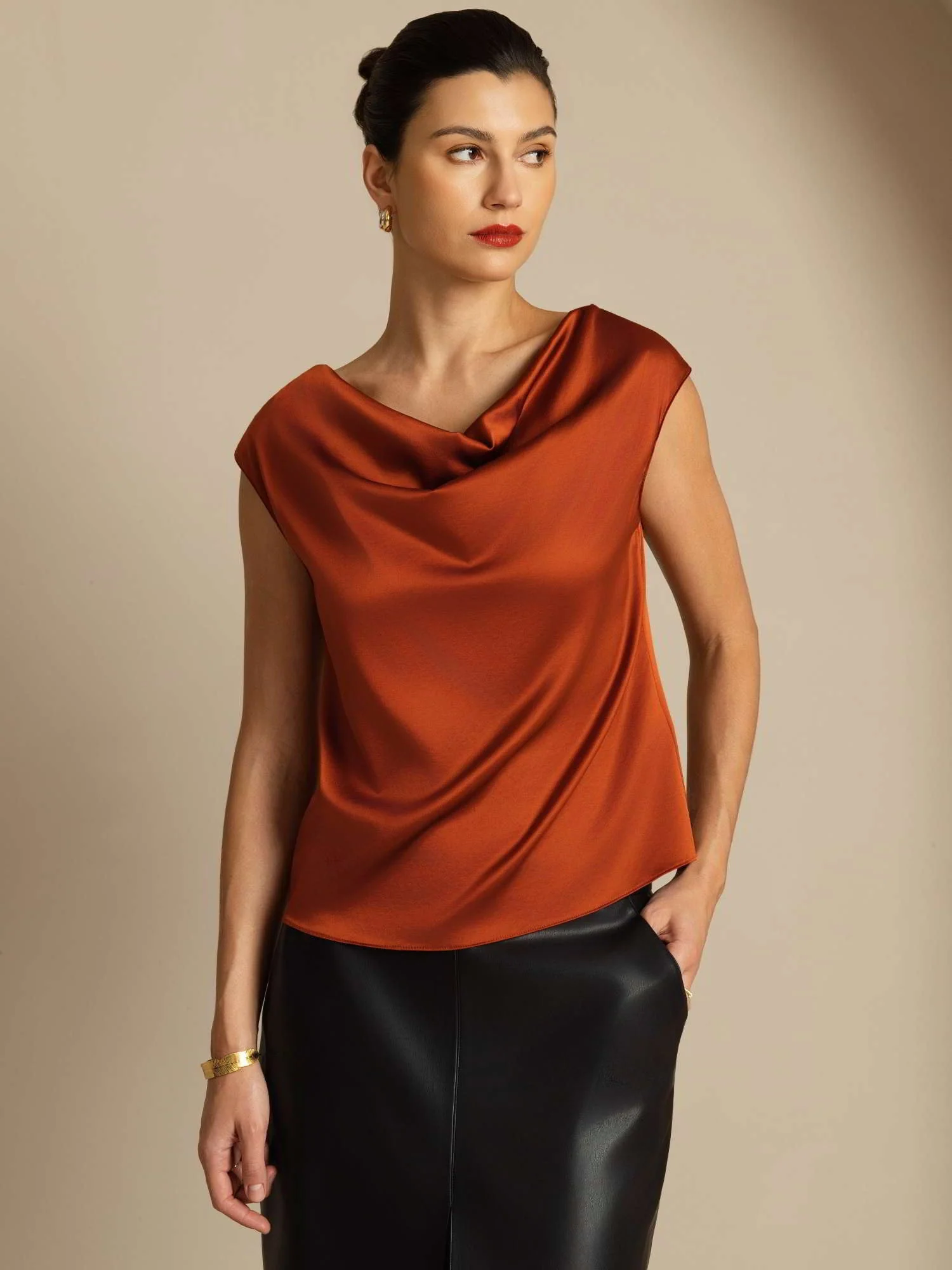 19Momme Silke Kappärmad Krage Tanktop/Blus - Image 40