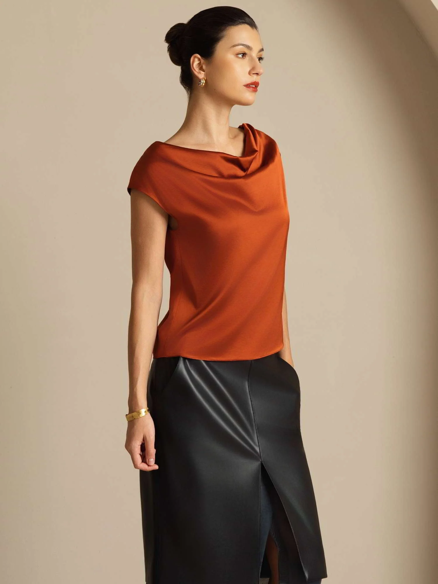 19Momme Silke Kappärmad Krage Tanktop/Blus - Image 41