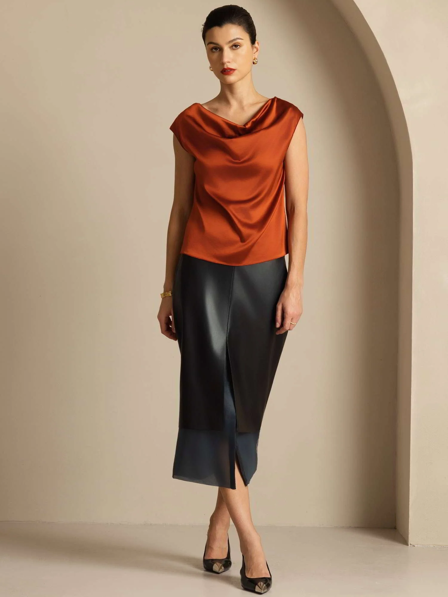 19Momme Silke Kappärmad Krage Tanktop/Blus - Image 42