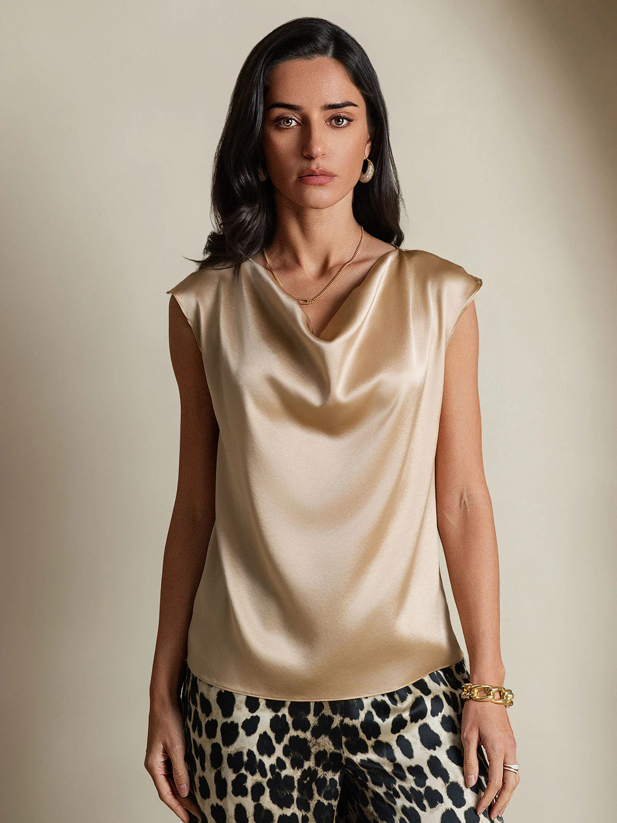 19Momme Silke Kappärmad Krage Tanktop/Blus - Image 57