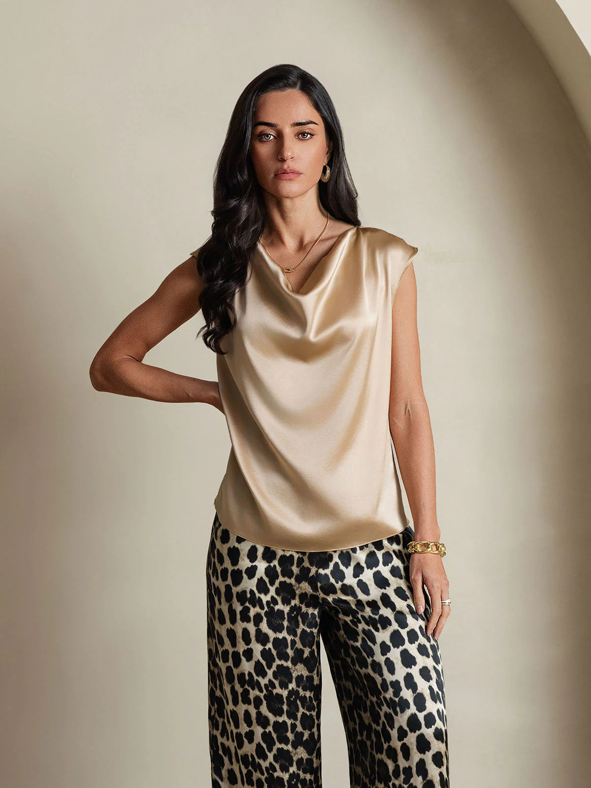 19Momme Silke Kappärmad Krage Tanktop/Blus - Image 59