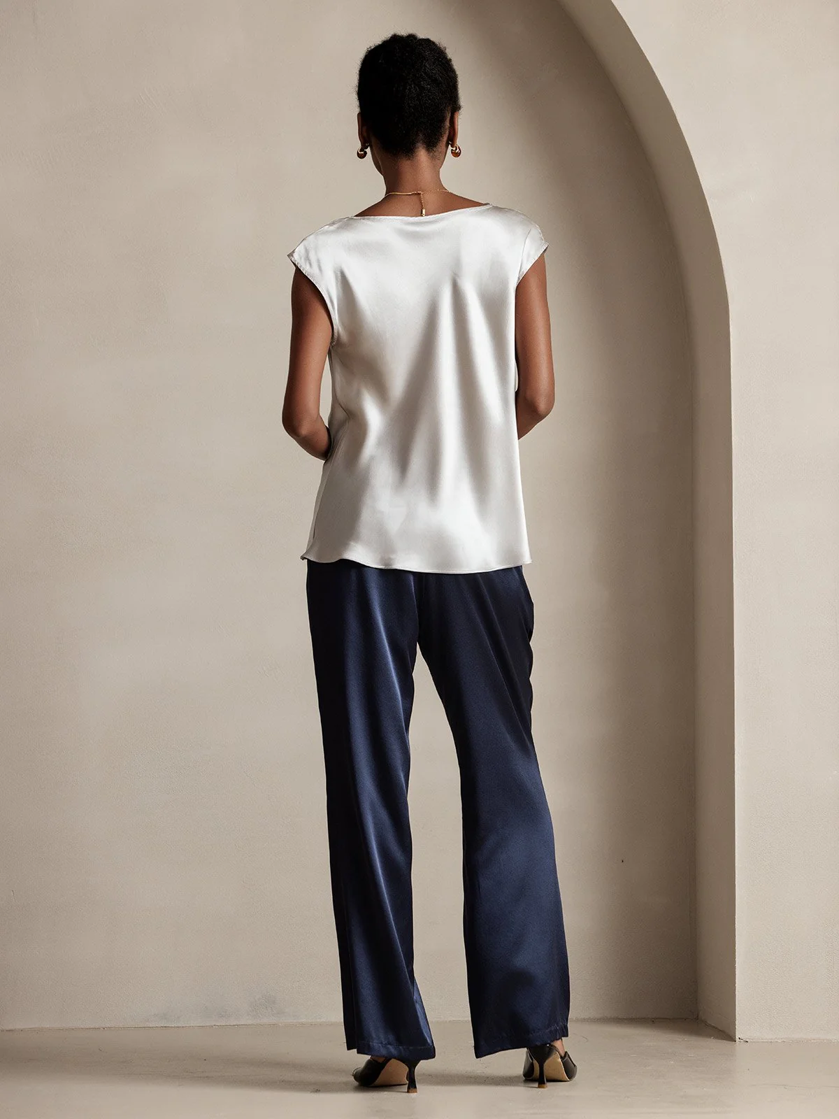 19Momme Silke Kappärmad Krage Tanktop/Blus - Image 7