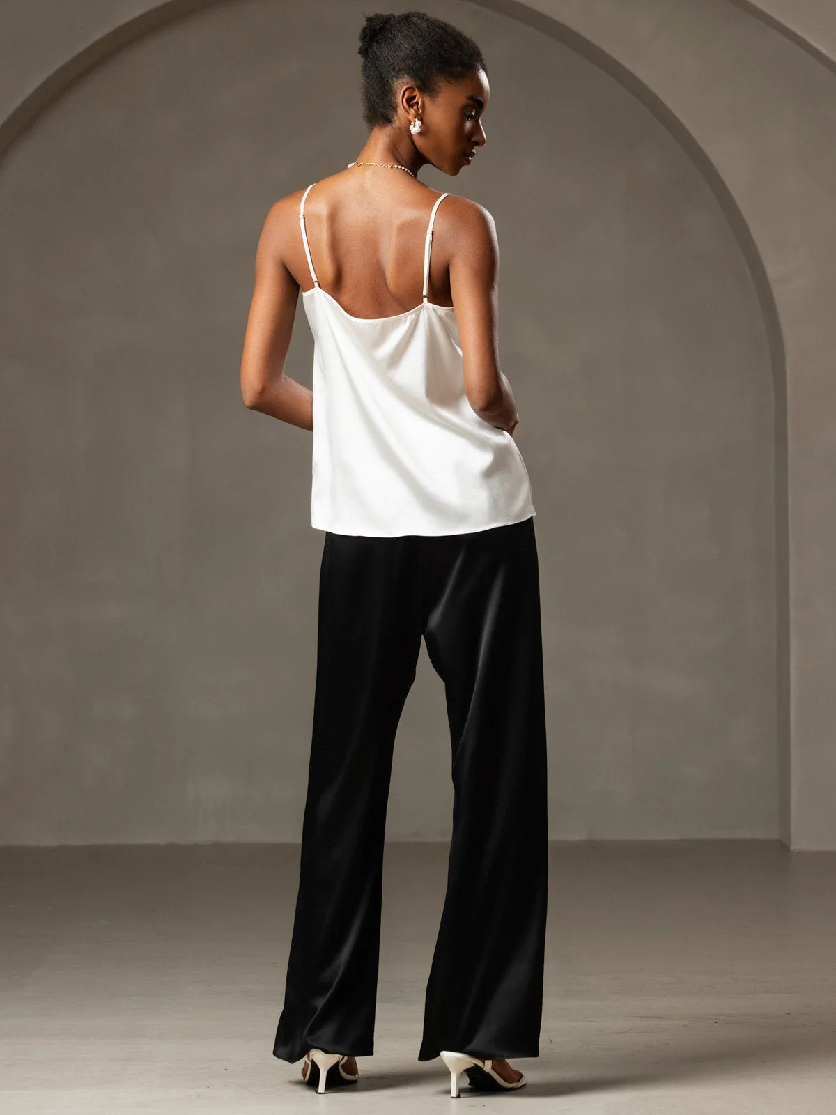 19Momme Silkes Avslappnad Spaghettiband Camisole-linne - Image 2