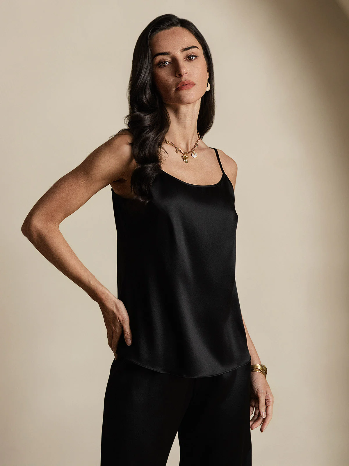 19Momme Silkes Spaghettiband Camisole-linne - Image 13