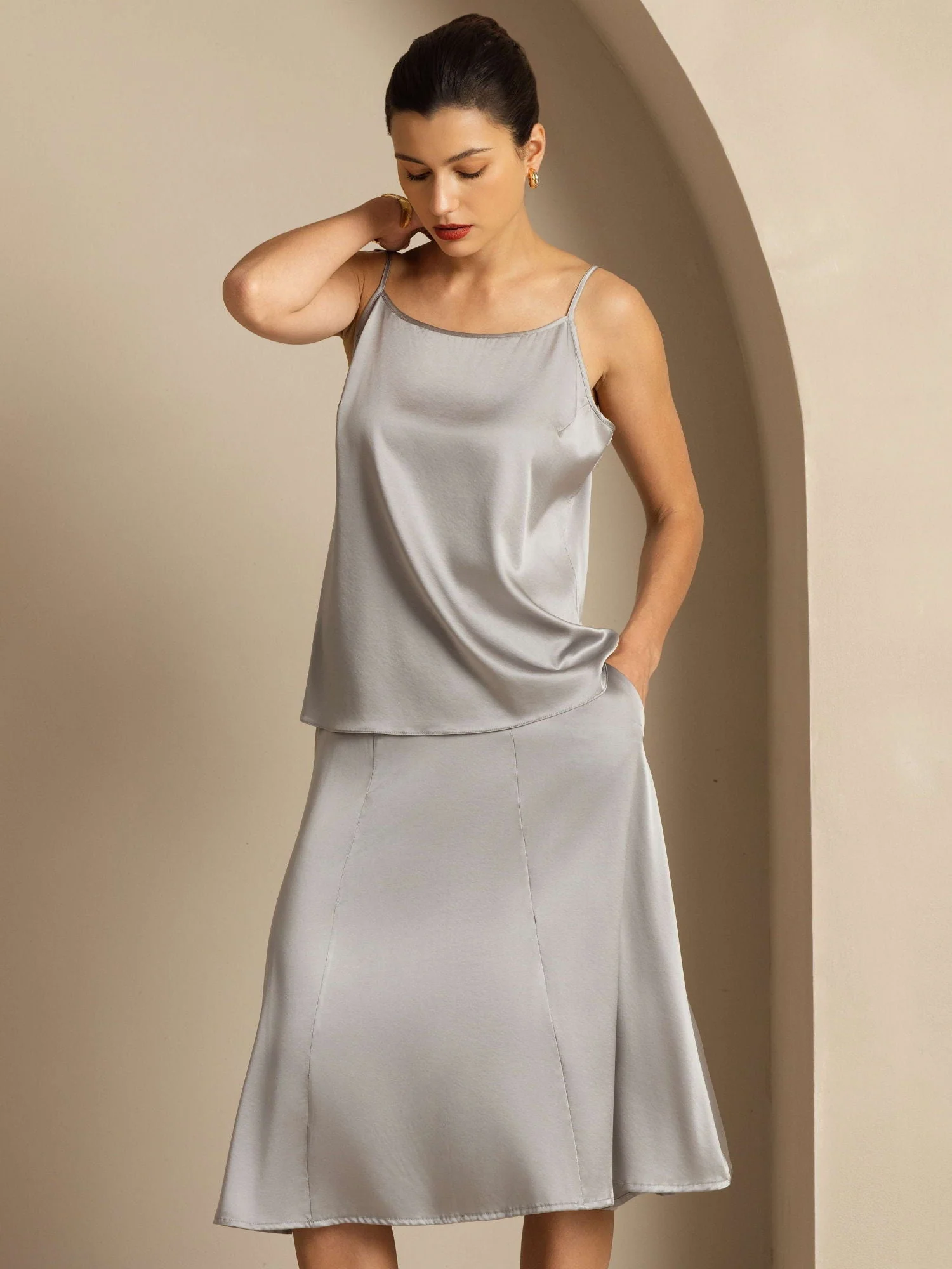 19Momme Silkes Spaghettiband Camisole-linne - Image 59